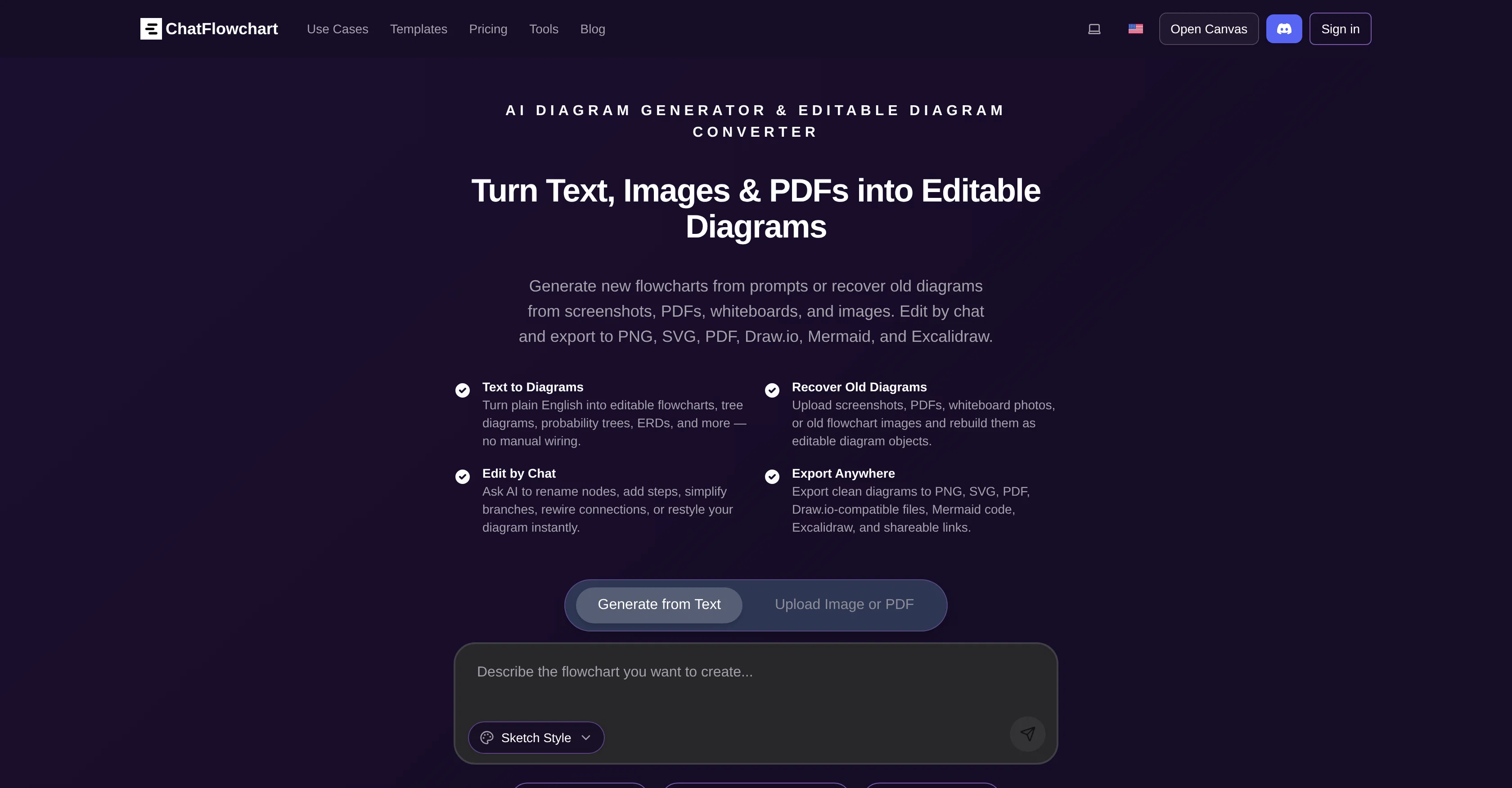 ChatFlowchart screenshot