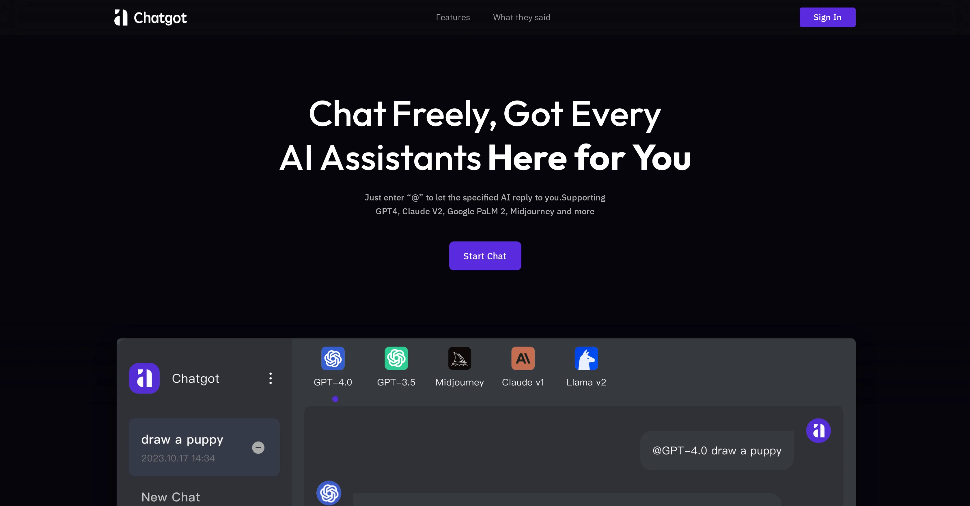 Chatgot screenshot