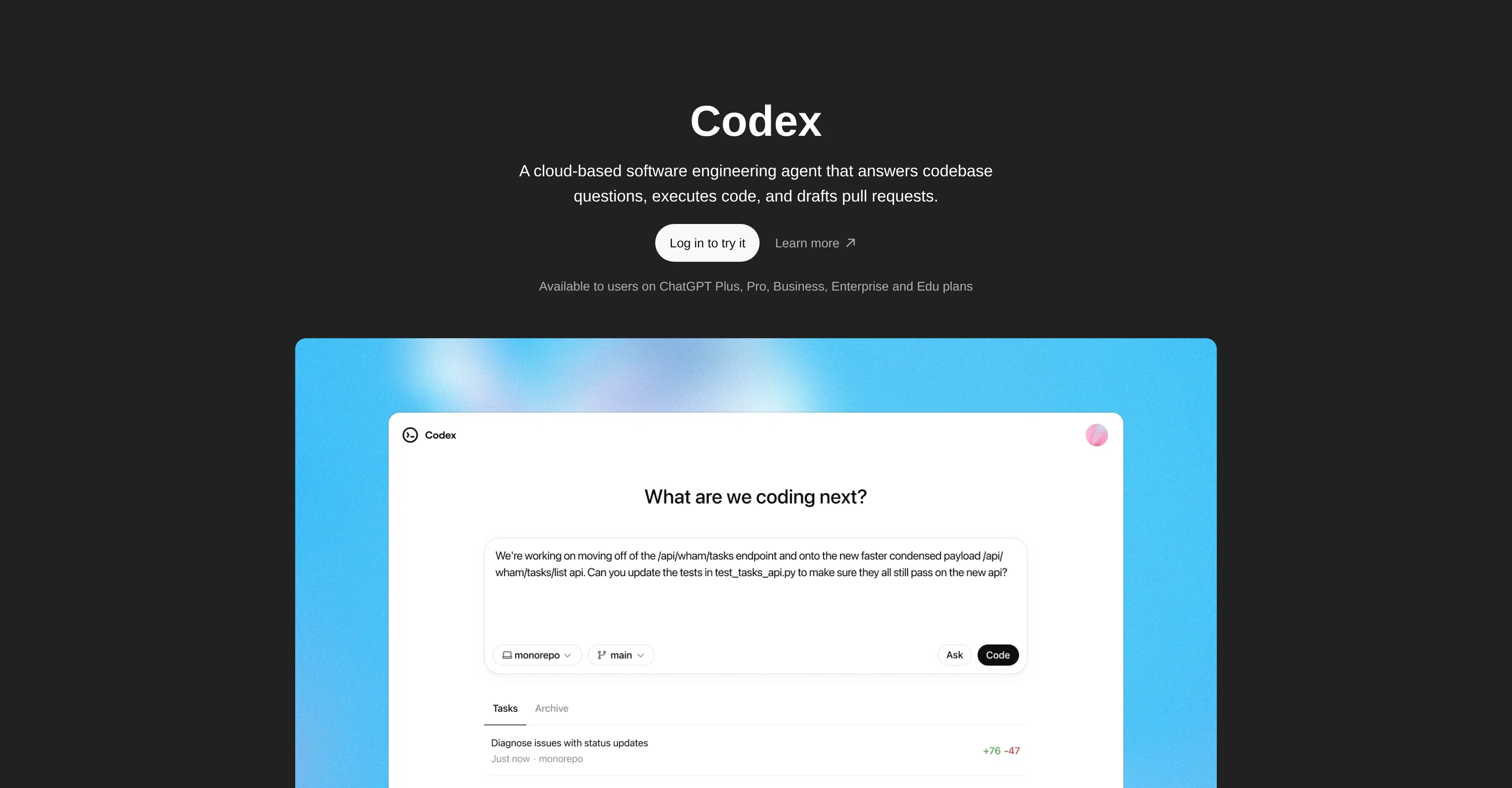 ChatGPT Codexv5.3 screenshot