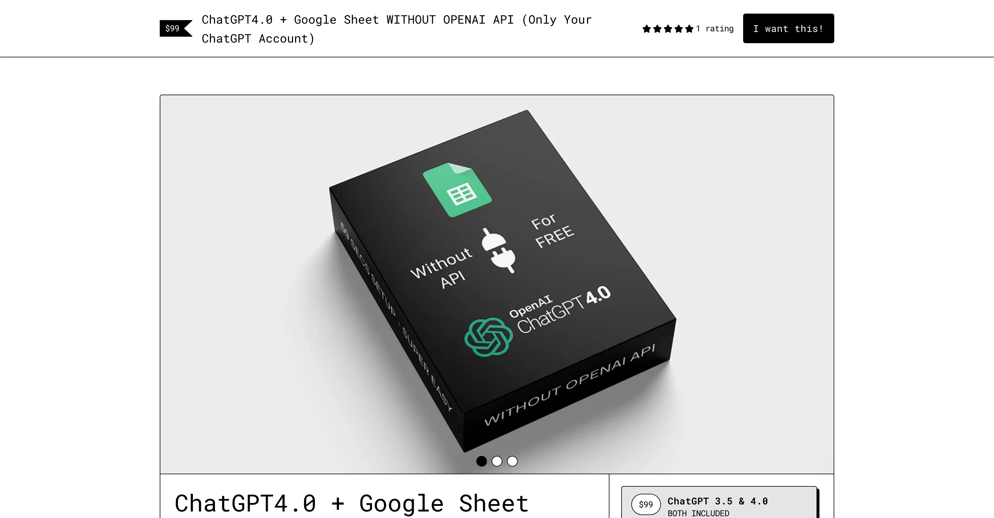 ChatGPT+ Google Sheet screenshot