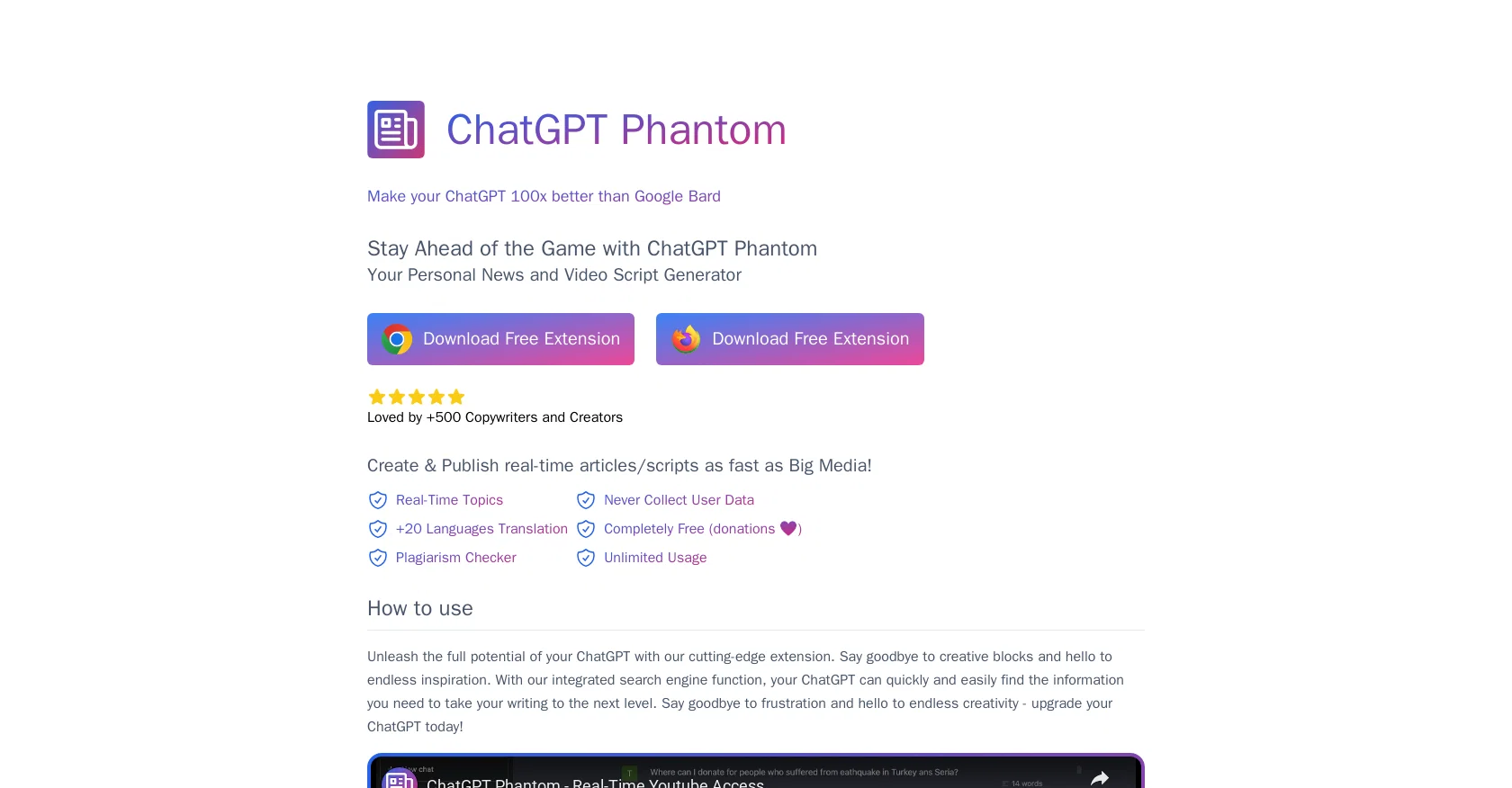 ChatGPT Phantom screenshot