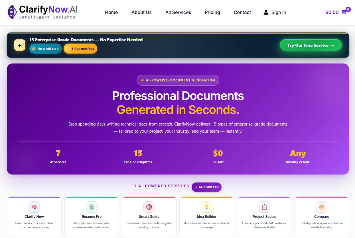 ClarifyNow.AI screenshot
