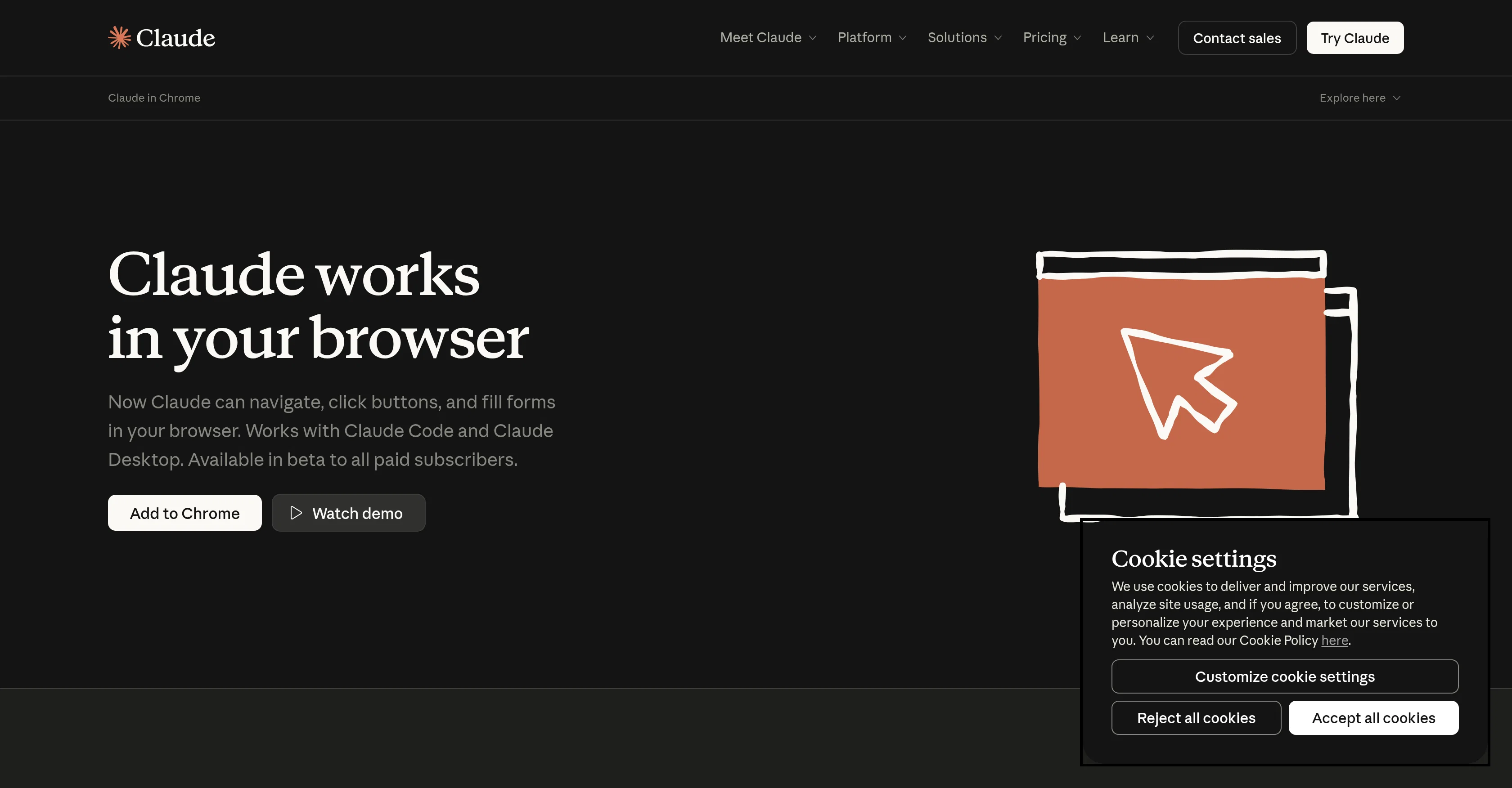 Claude in Chrome screenshot