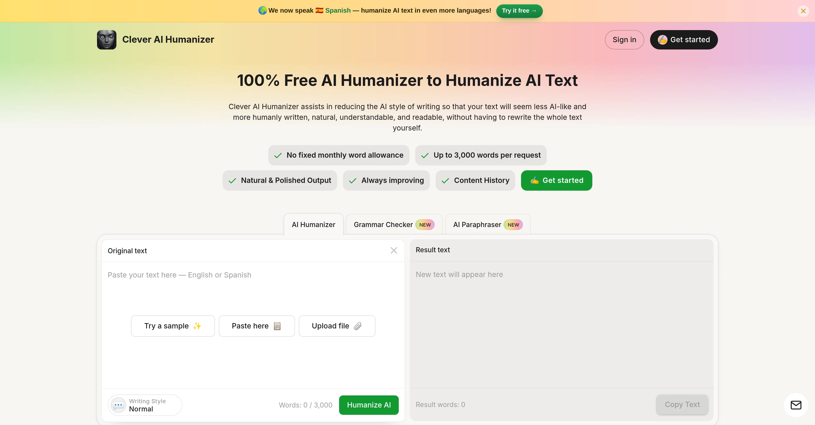 Clever AI Humanizer screenshot