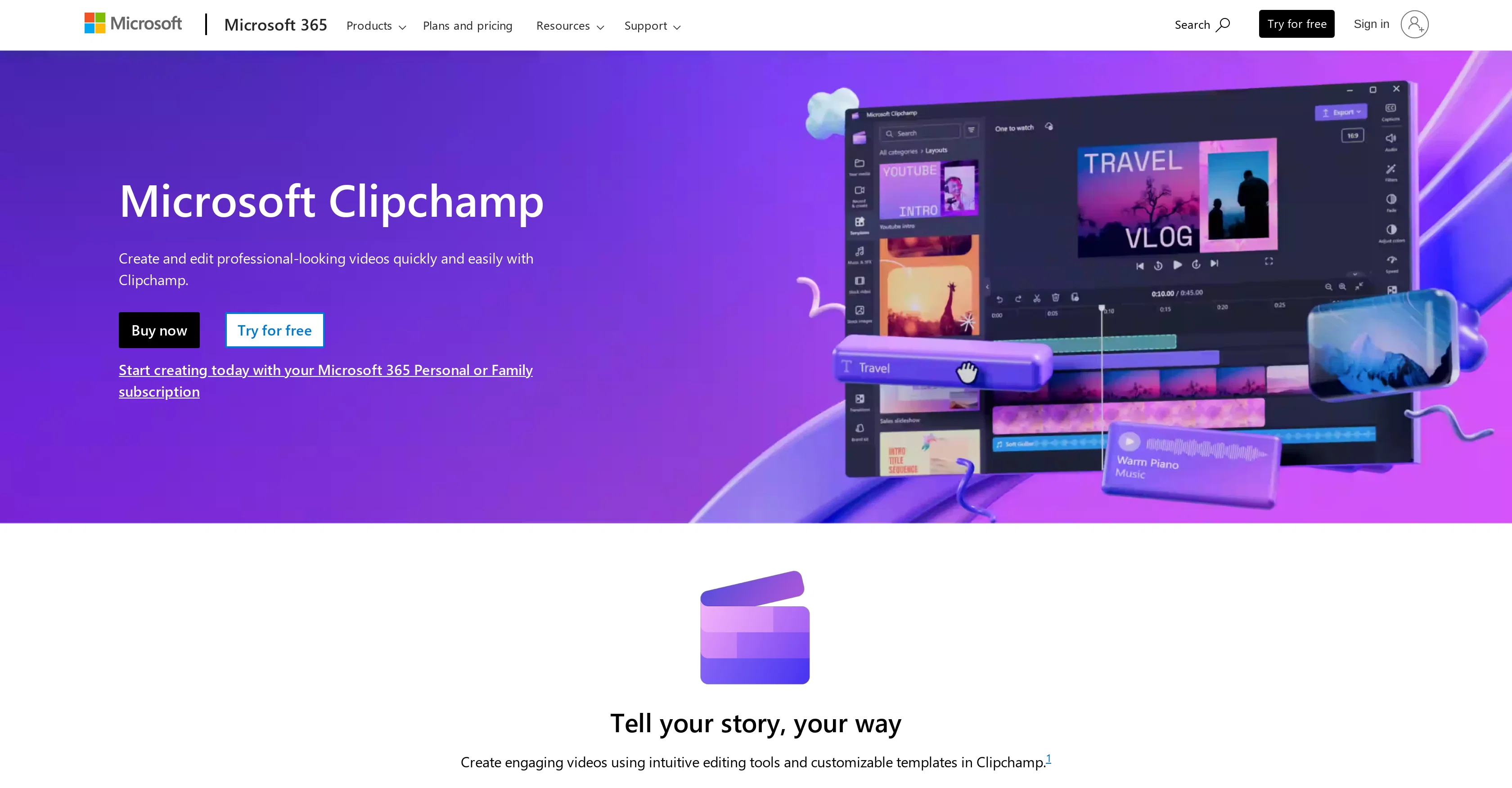 Clipchamp Video Editor screenshot