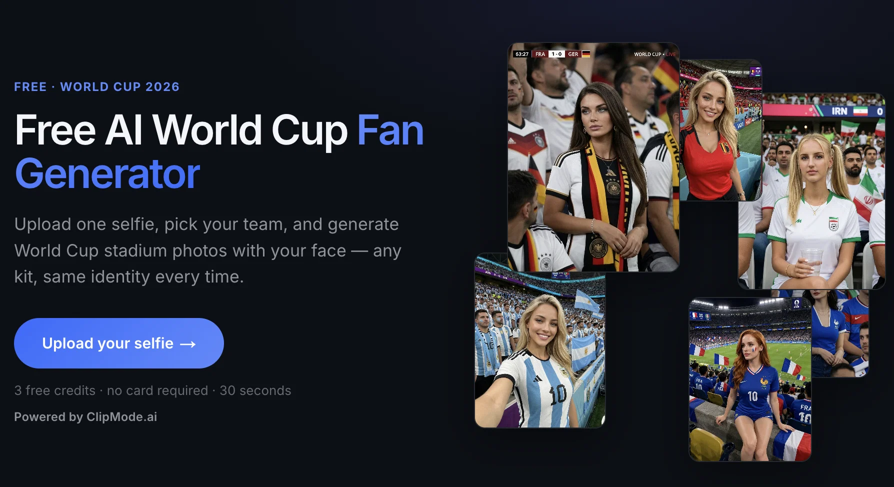 World Cup AI Photo Generator screenshot