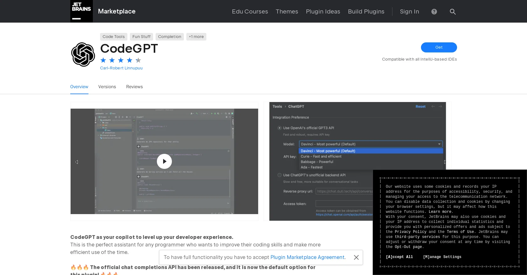 CodeGPT screenshot