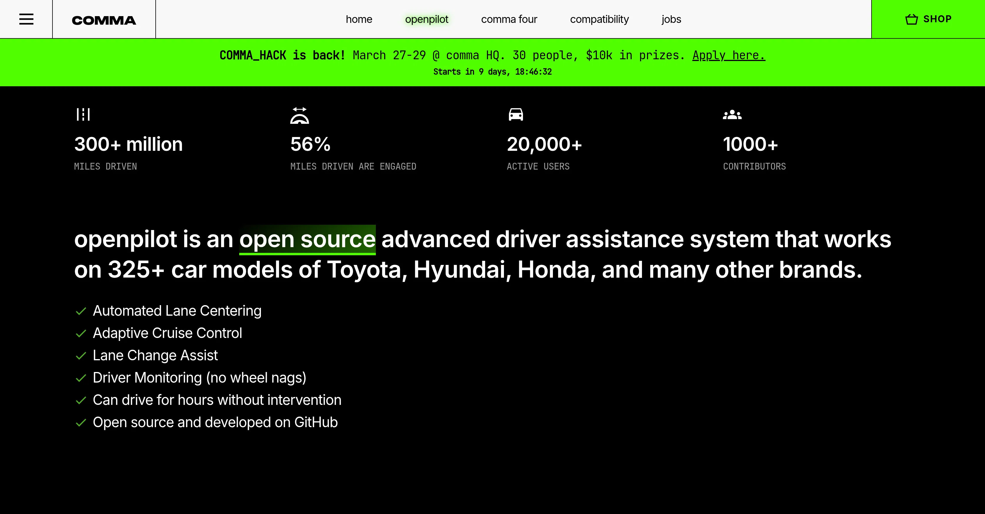 comma openpilot screenshot