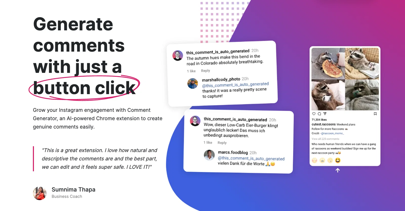 Comment Generator screenshot