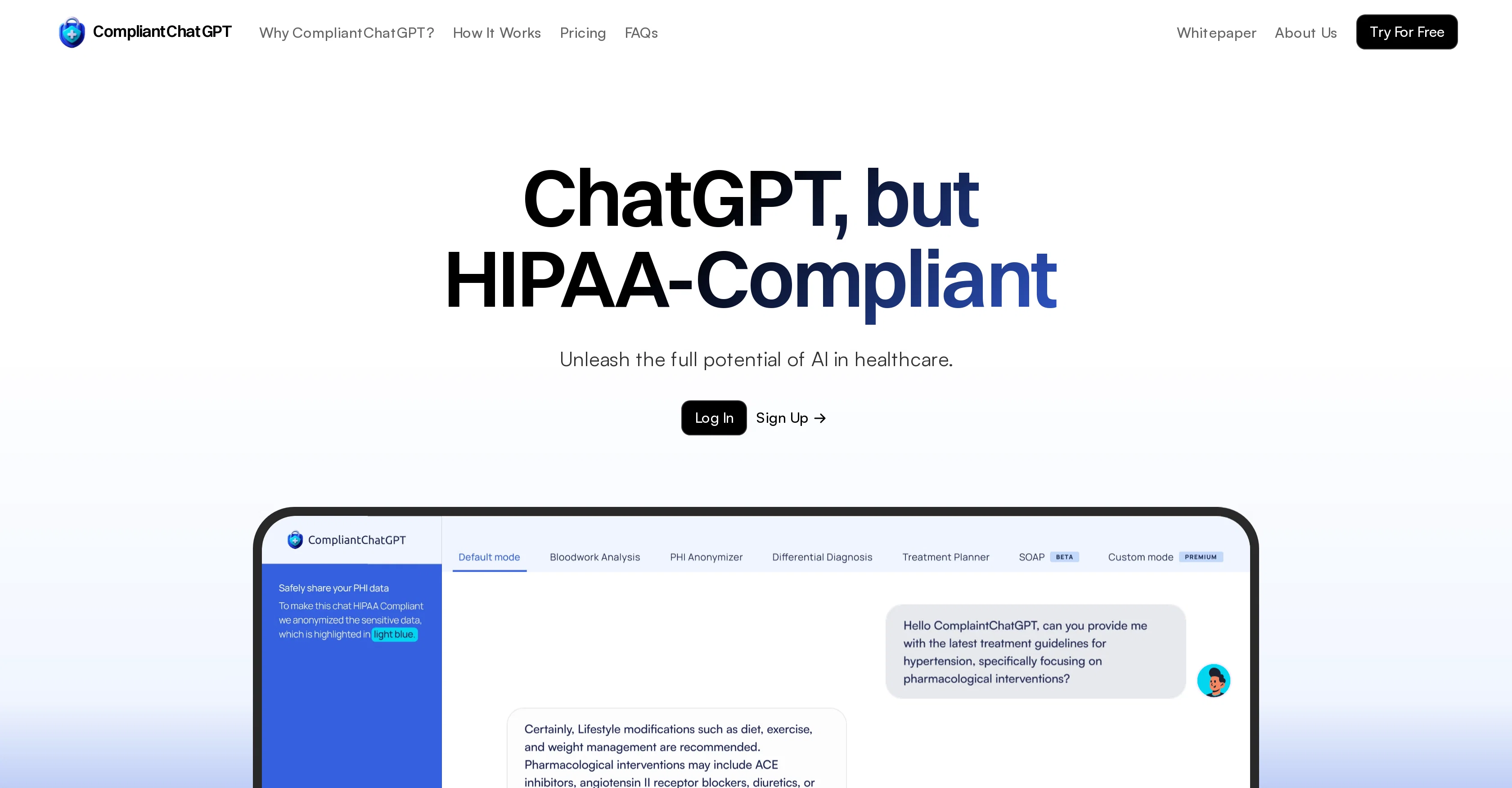 CompliantChatGPT screenshot