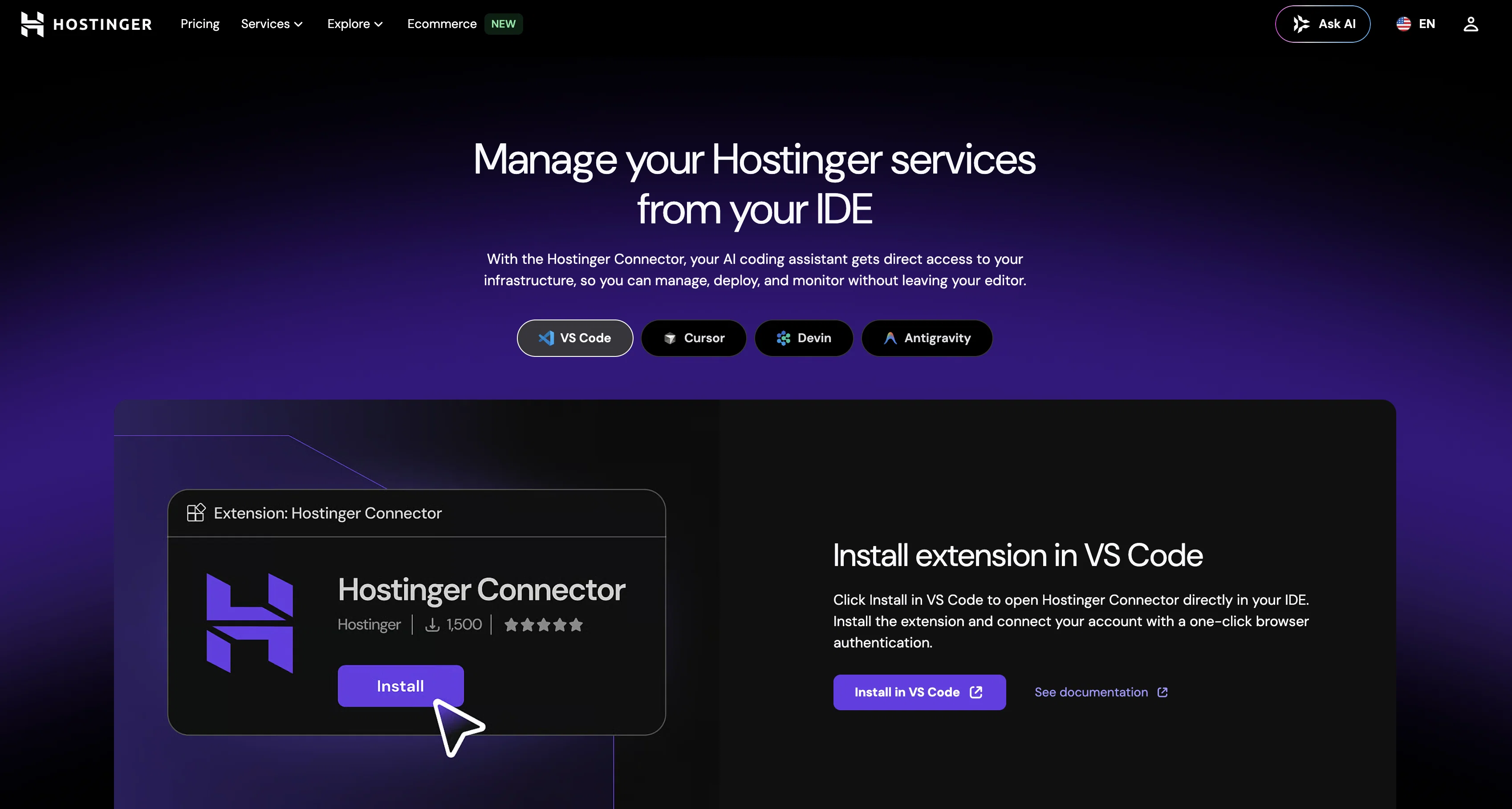Connector | Hostingerv2.1.1 screenshot
