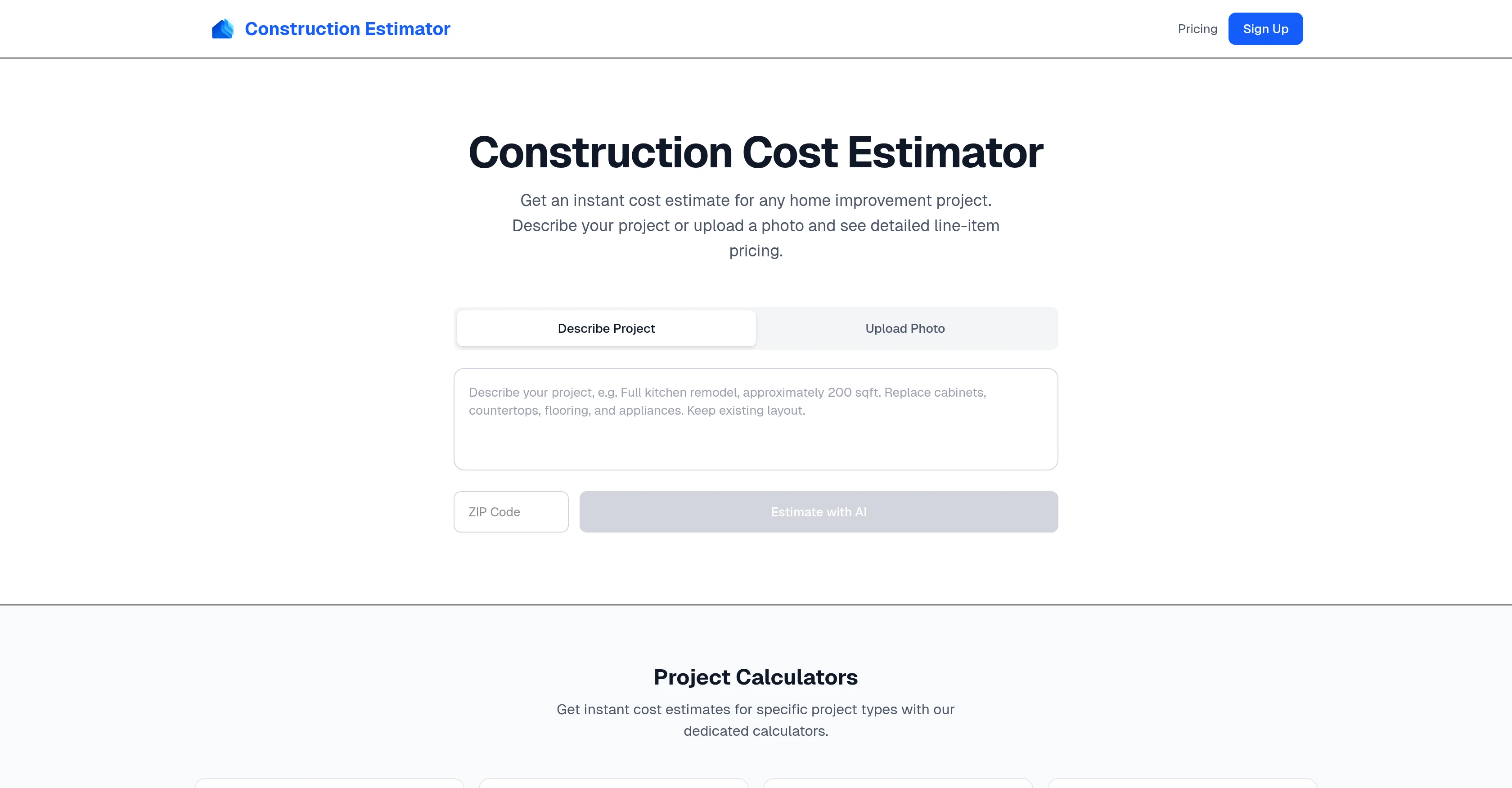 Construction Estimator screenshot