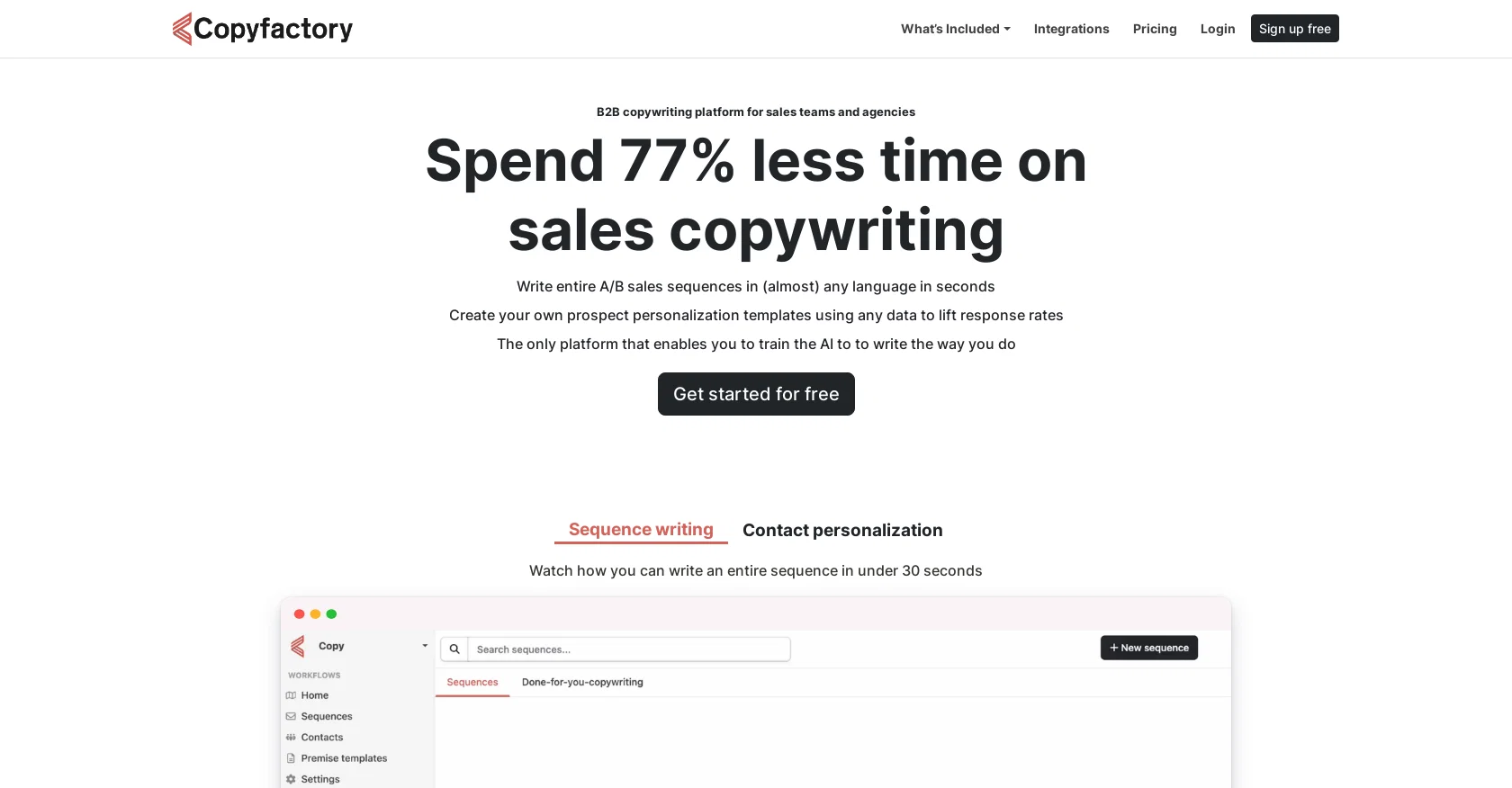 Copyfactory screenshot