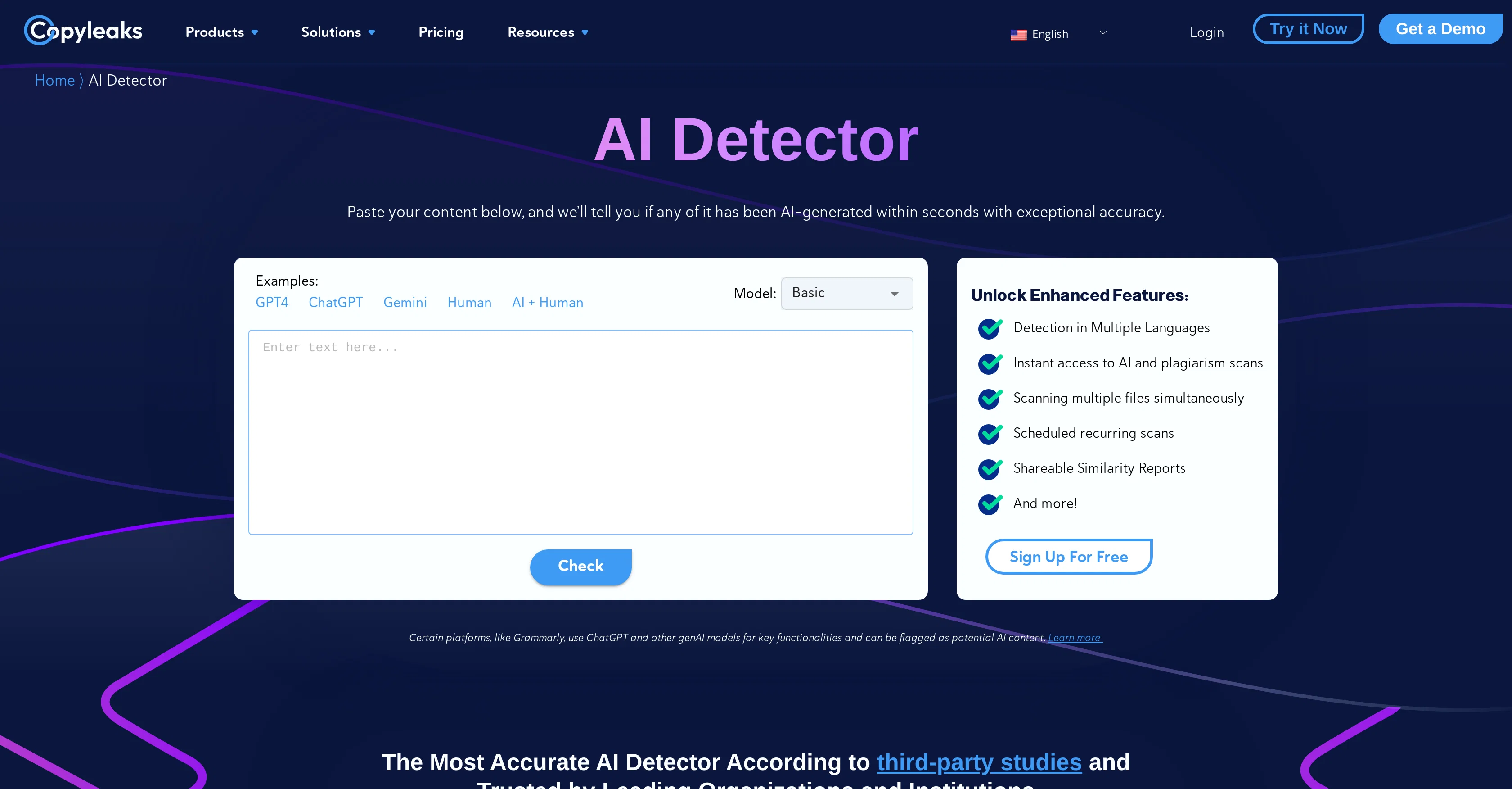 Copyleaks - AI content detector screenshot