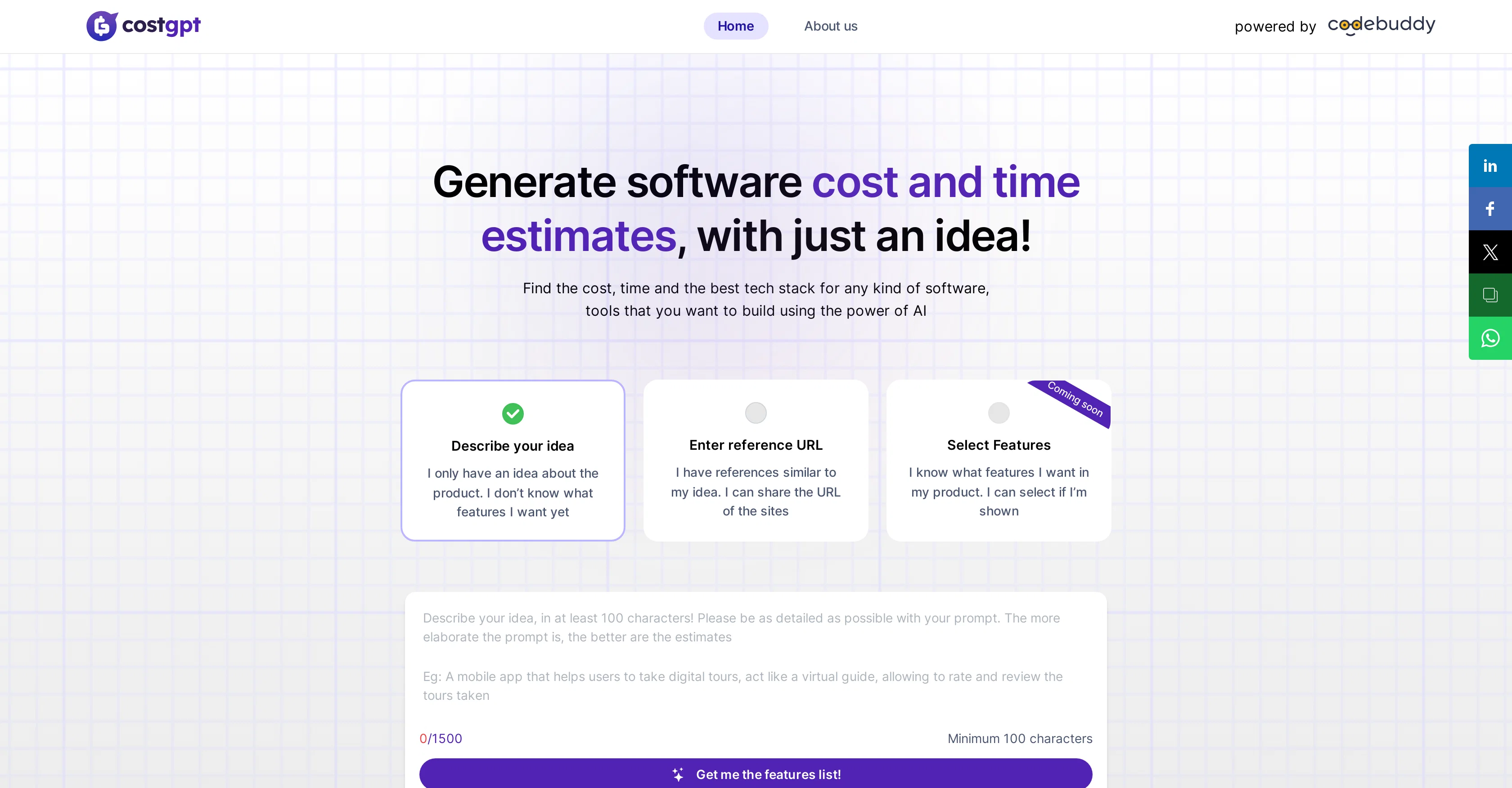 CostGPT screenshot