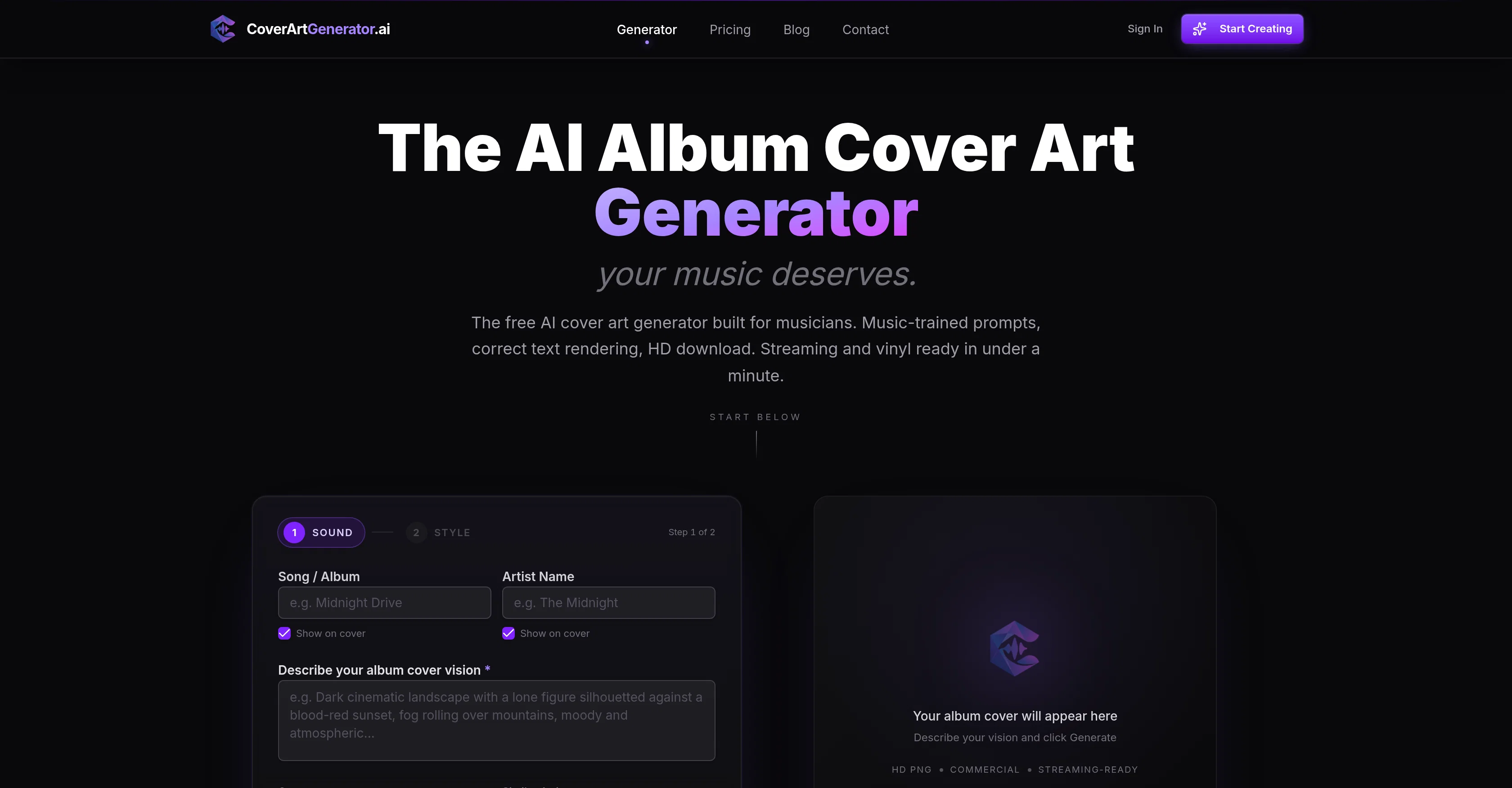 CoverArtGenerator.ai screenshot