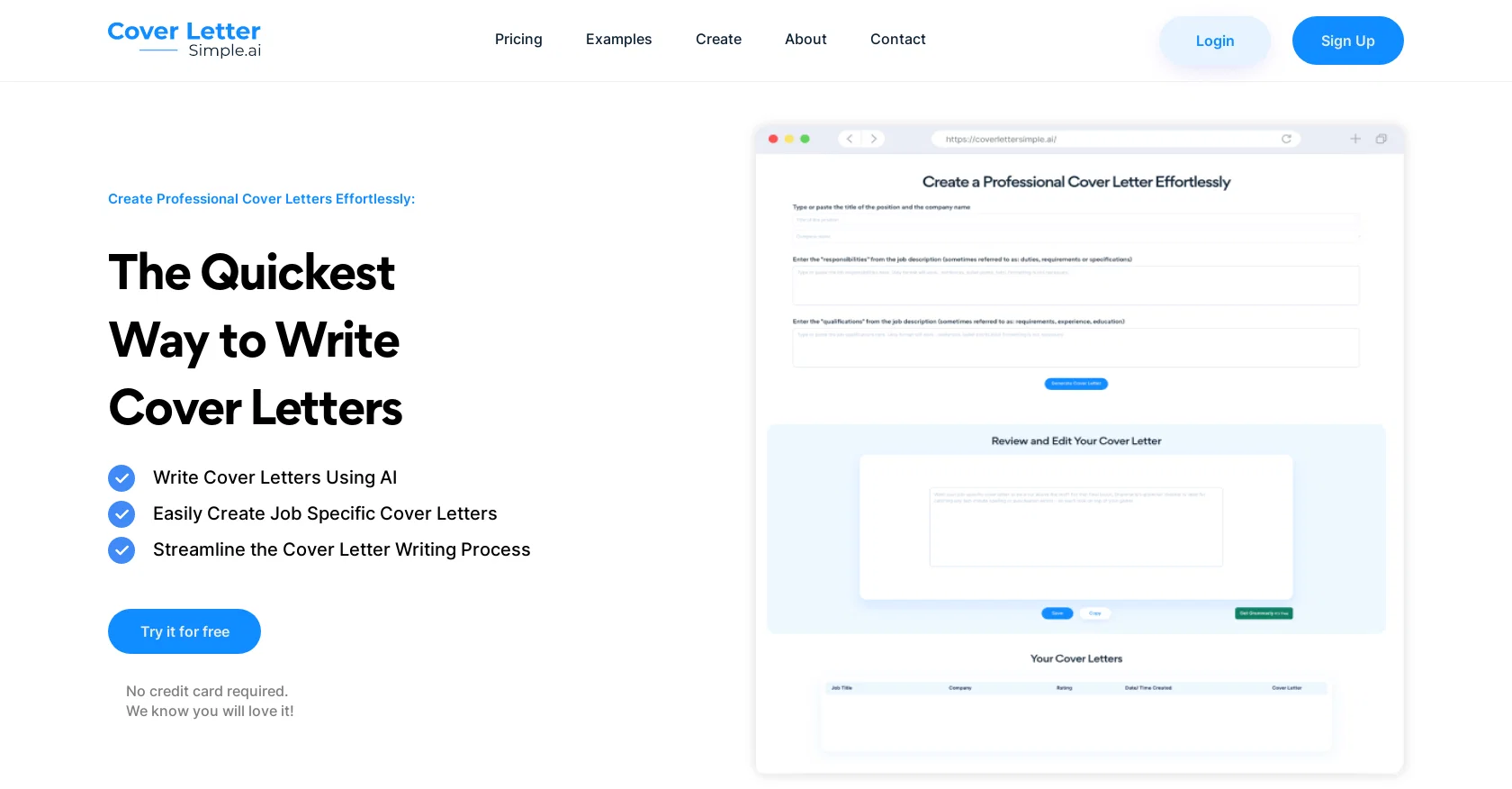 CoverLetterSimple screenshot