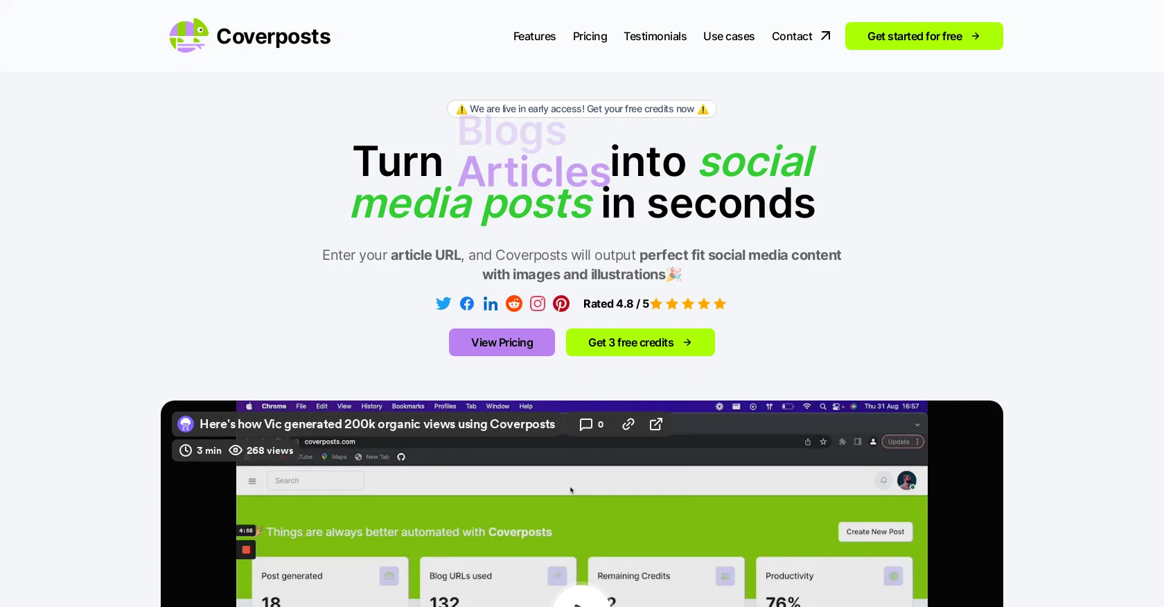Coverposts screenshot