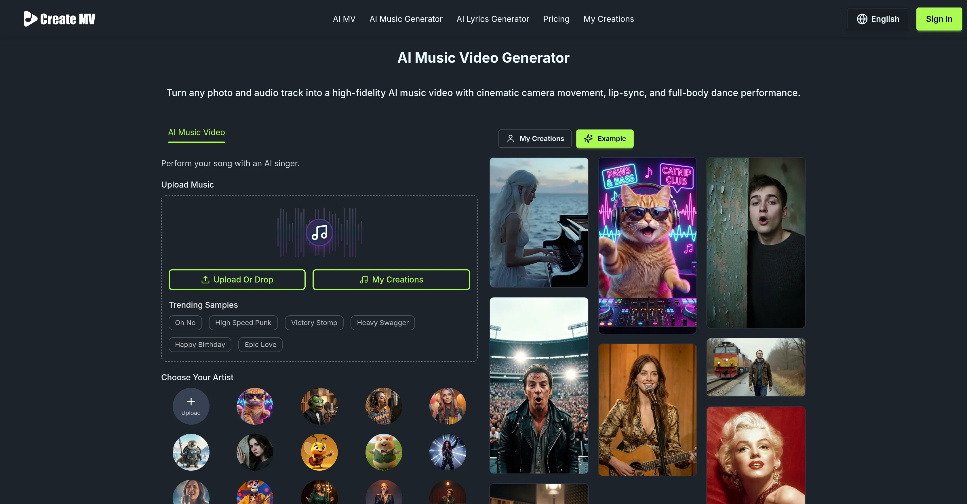 AI Music Video Generator screenshot