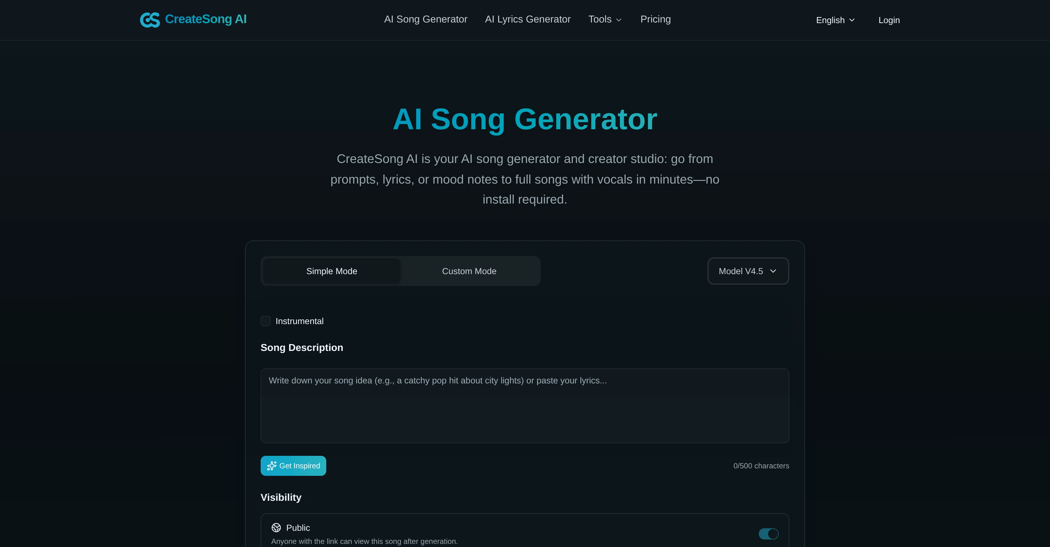 CreateSong AI screenshot