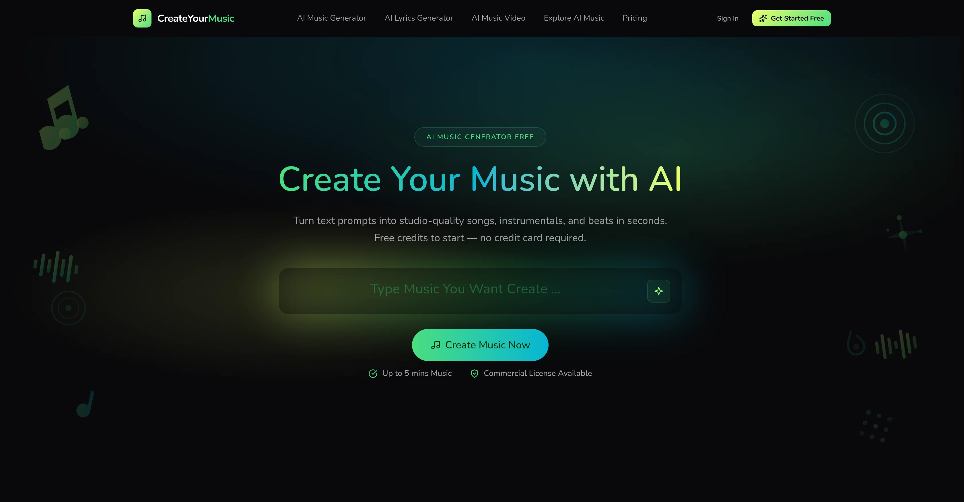 CreateYourMusic.ai screenshot