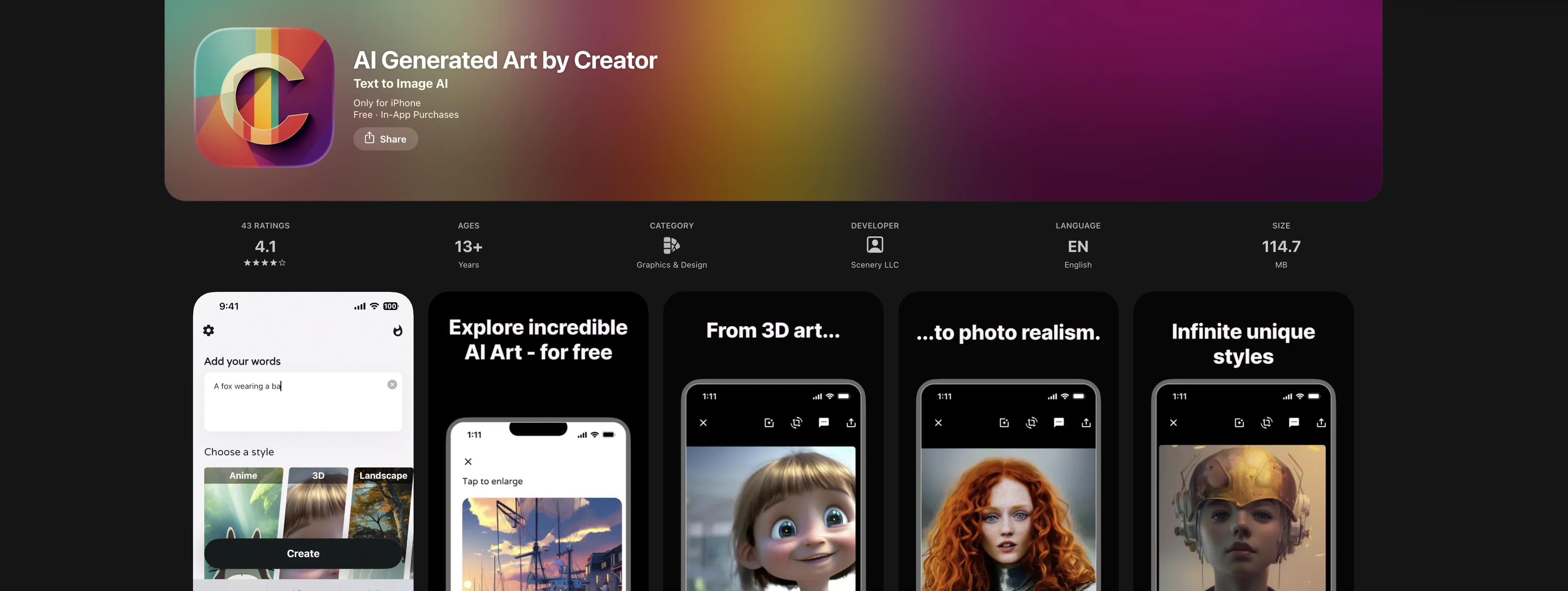 AI Generated Art by Creator screenshot