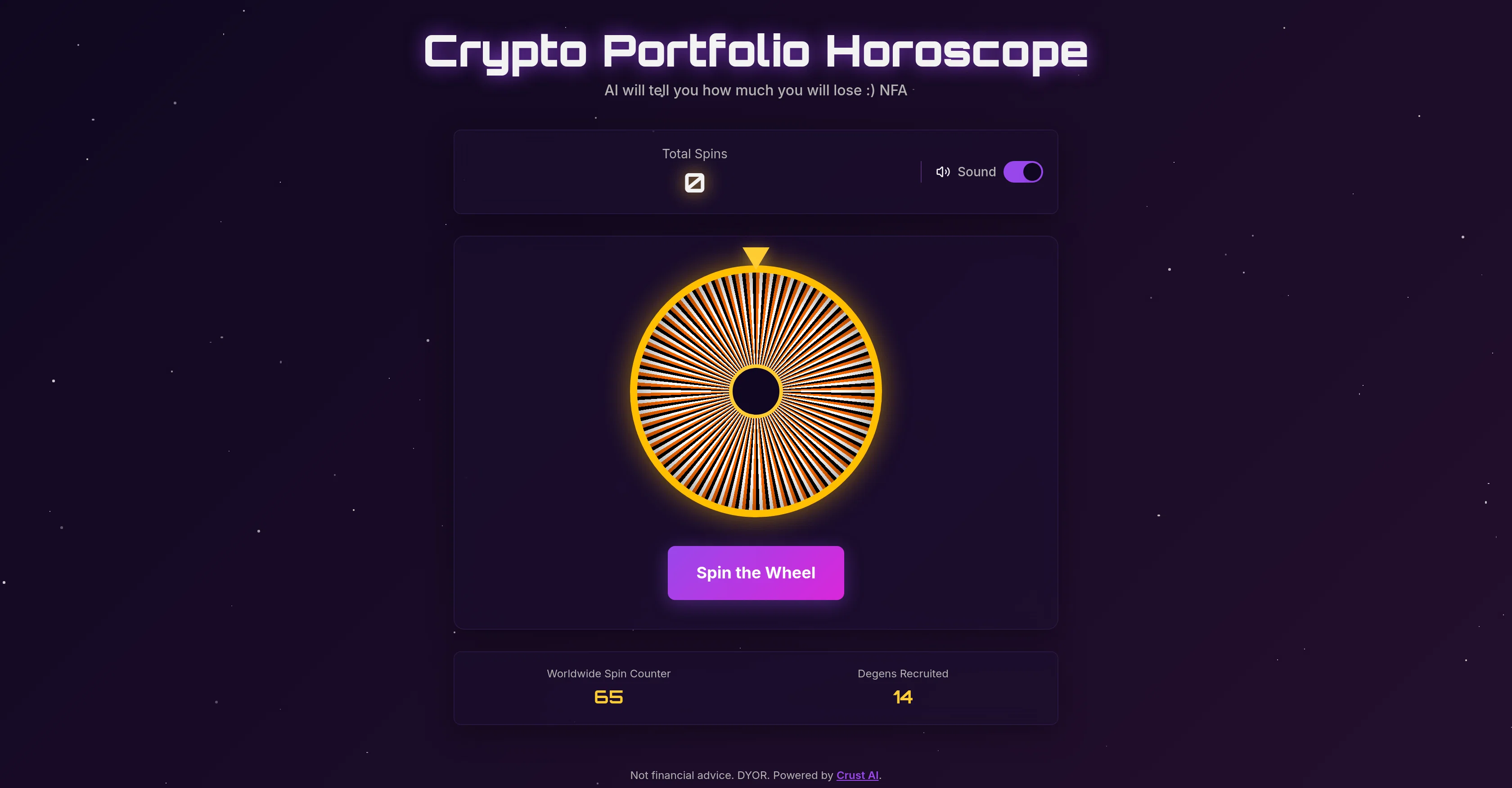 Crypto Portfolio Horoscope screenshot