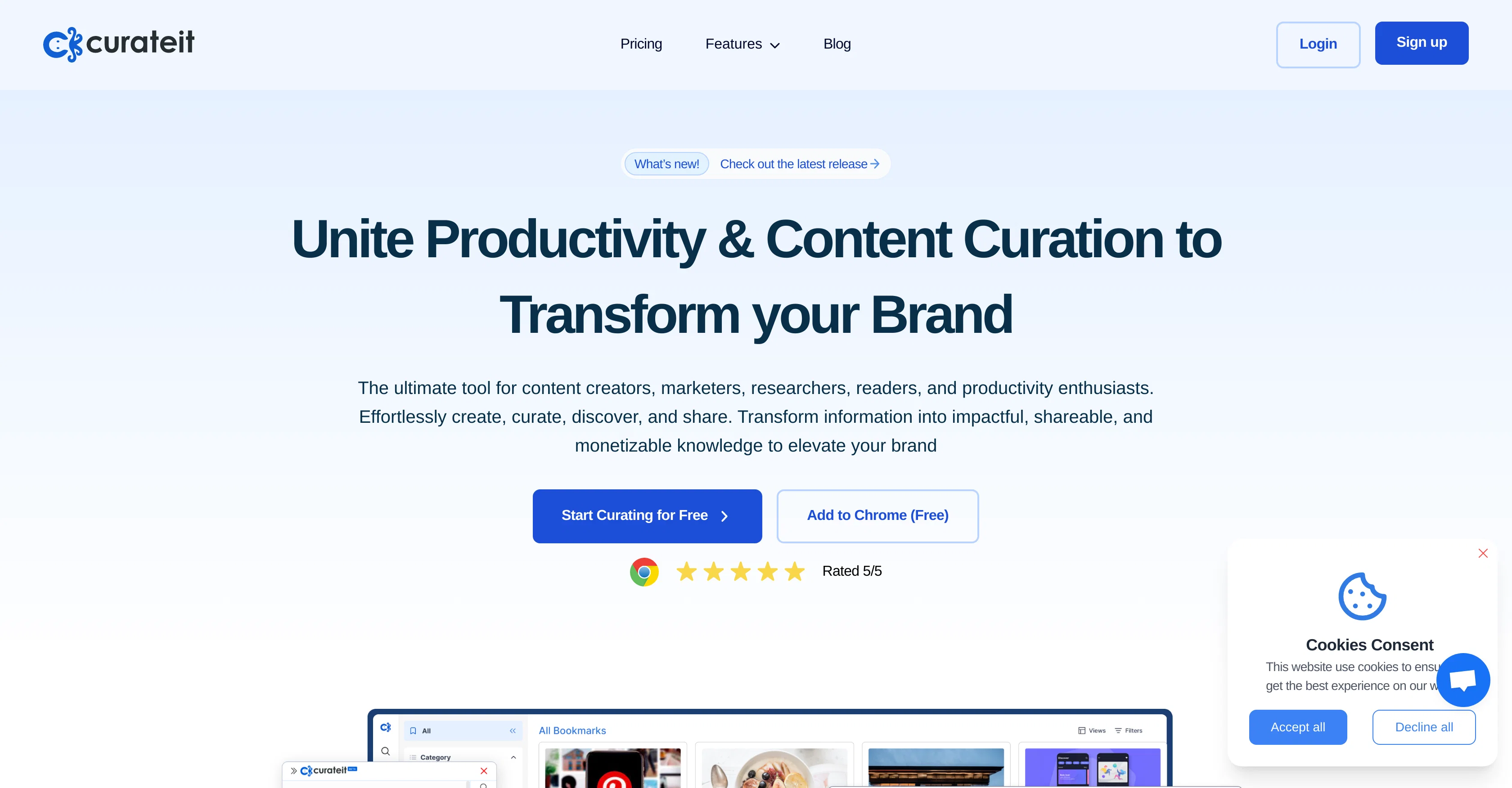 CurateIt screenshot