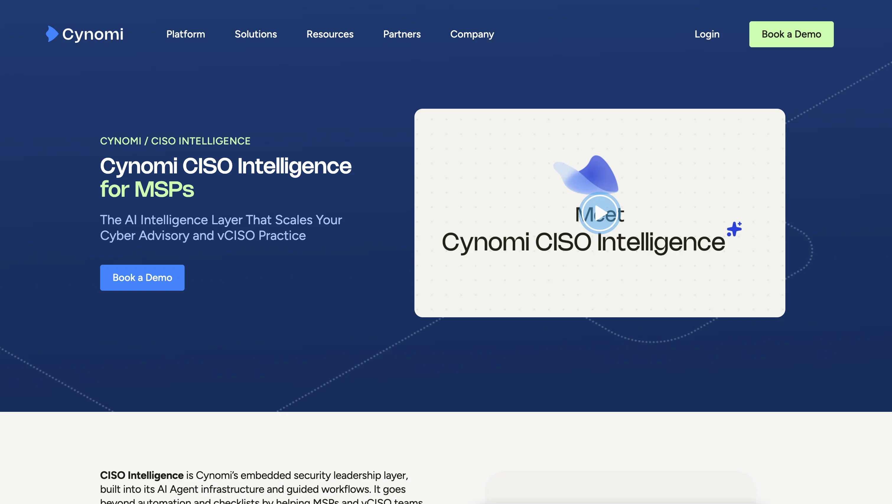 Cynomi CISO Intelligence screenshot
