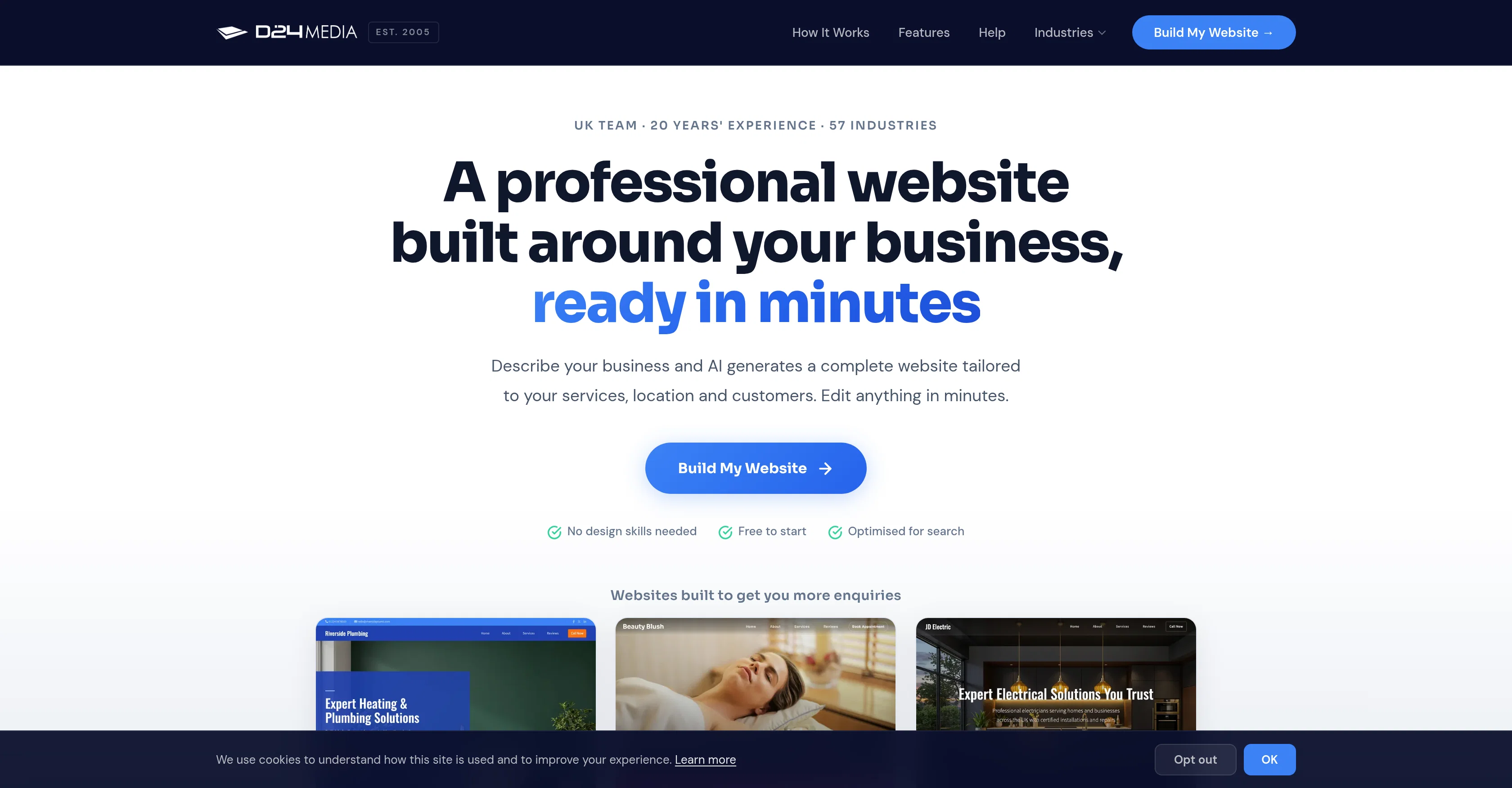 D24 MEDIA - AI Website Builder screenshot