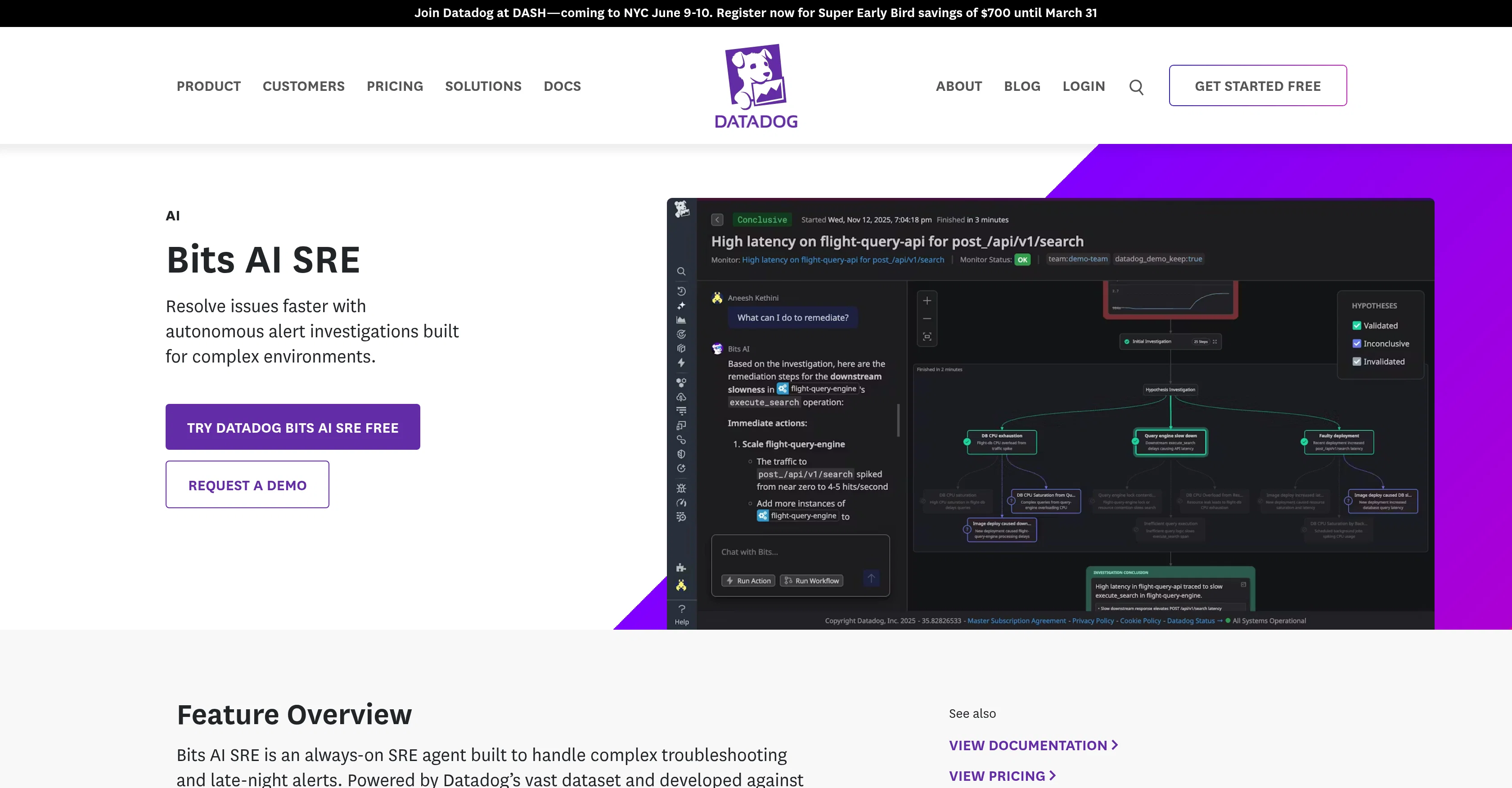Datadog Bits AI SRE screenshot