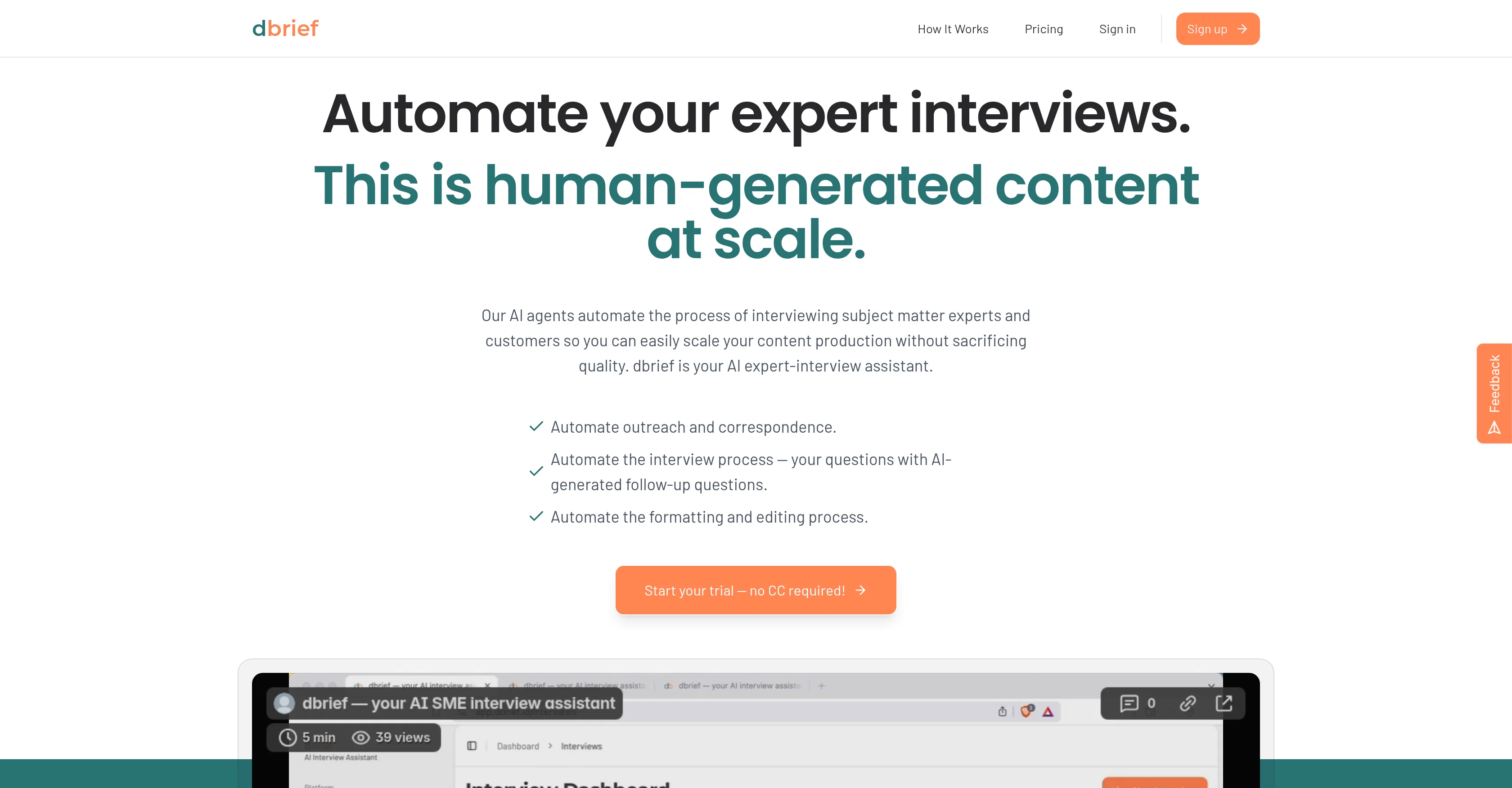 dbrief screenshot