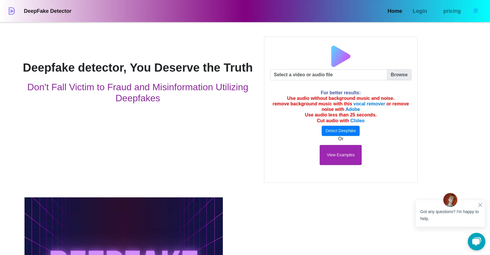 Deepfake Detector screenshot