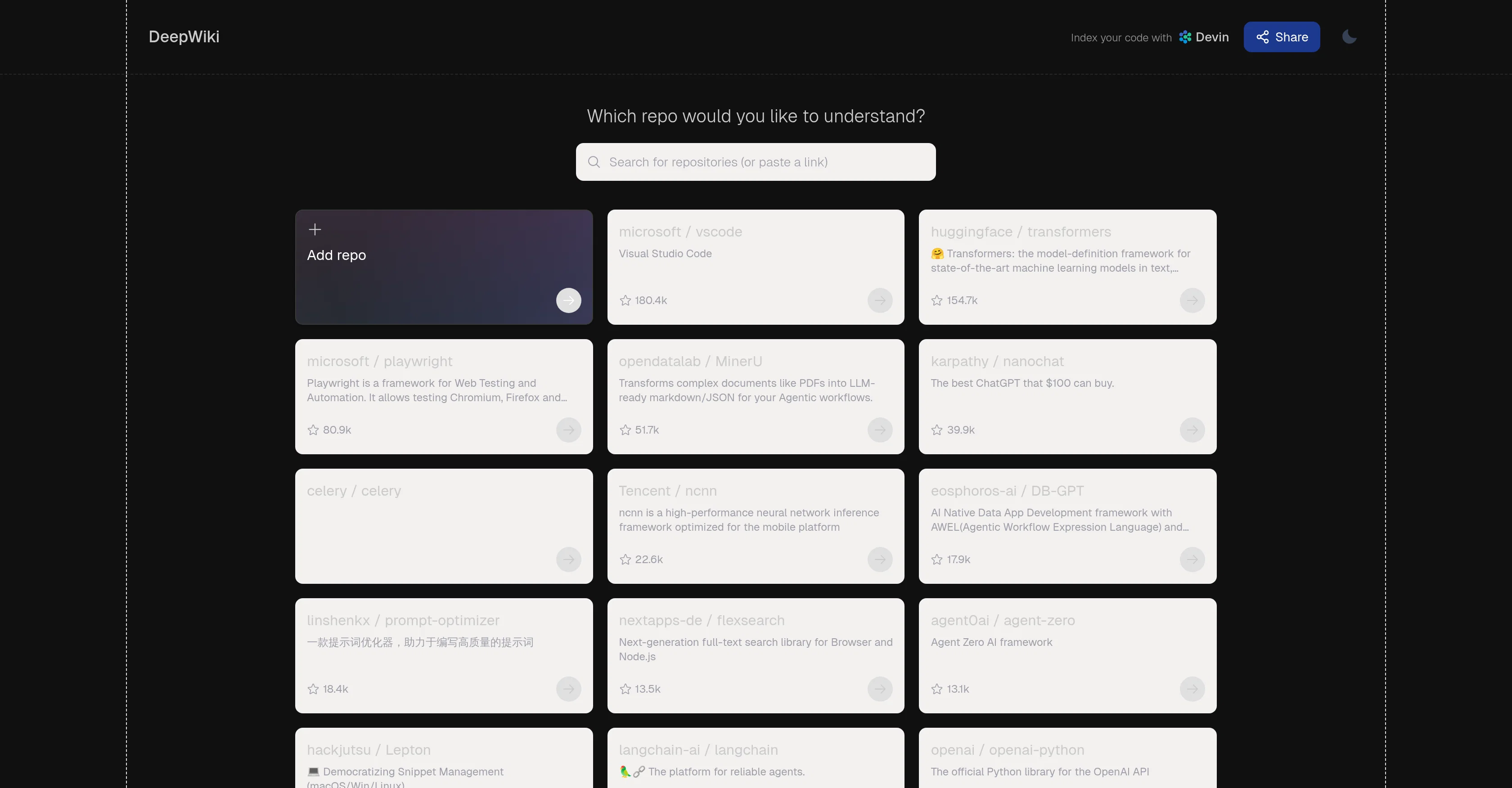 DeepWiki screenshot