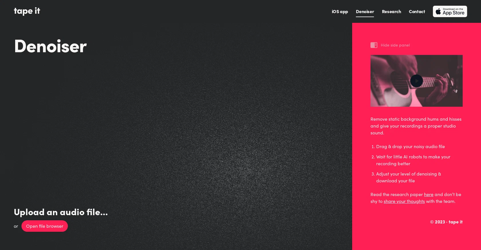 Denoiser by TapeIt screenshot