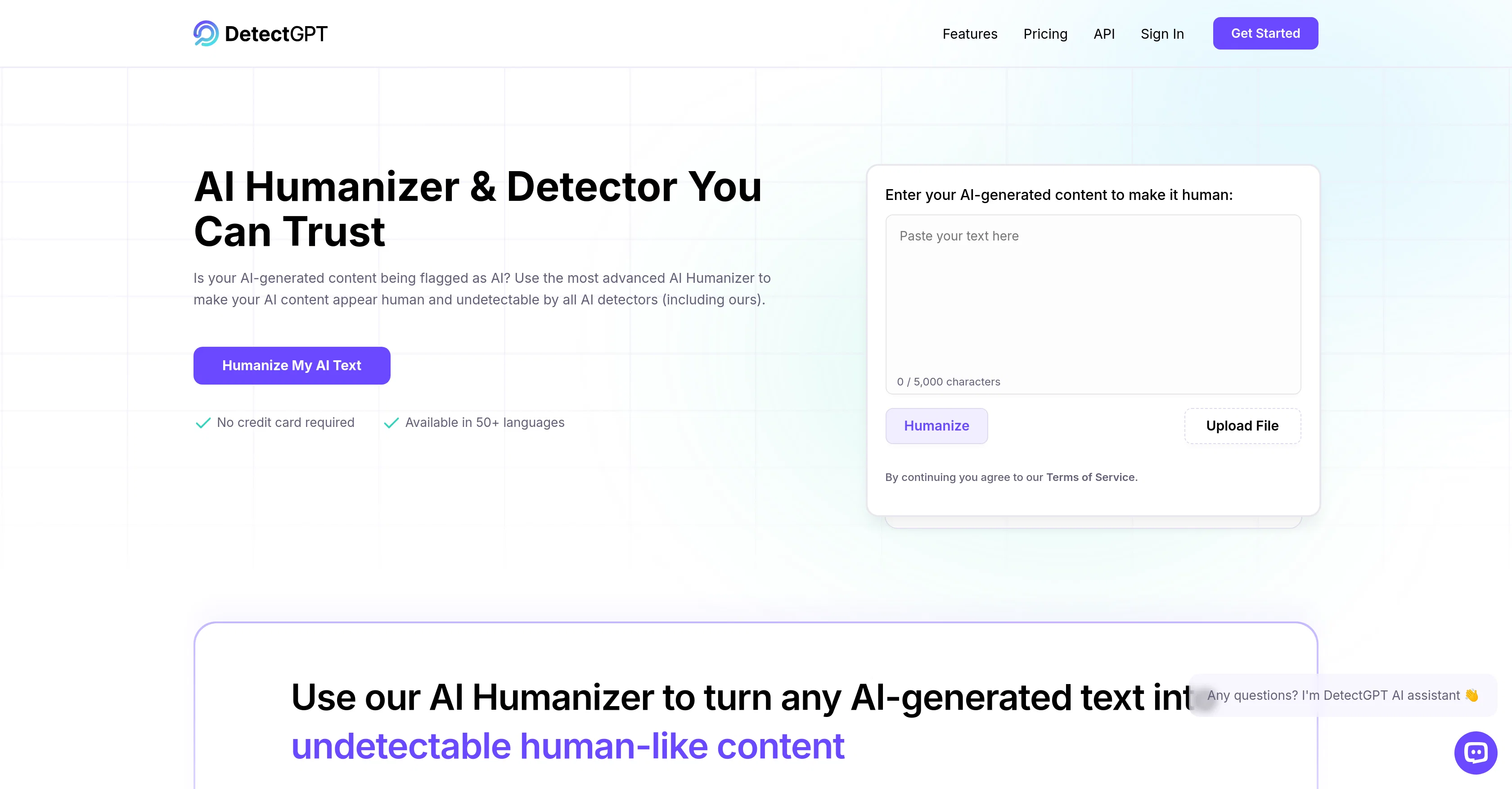DetectGPT - AI Humanizer screenshot