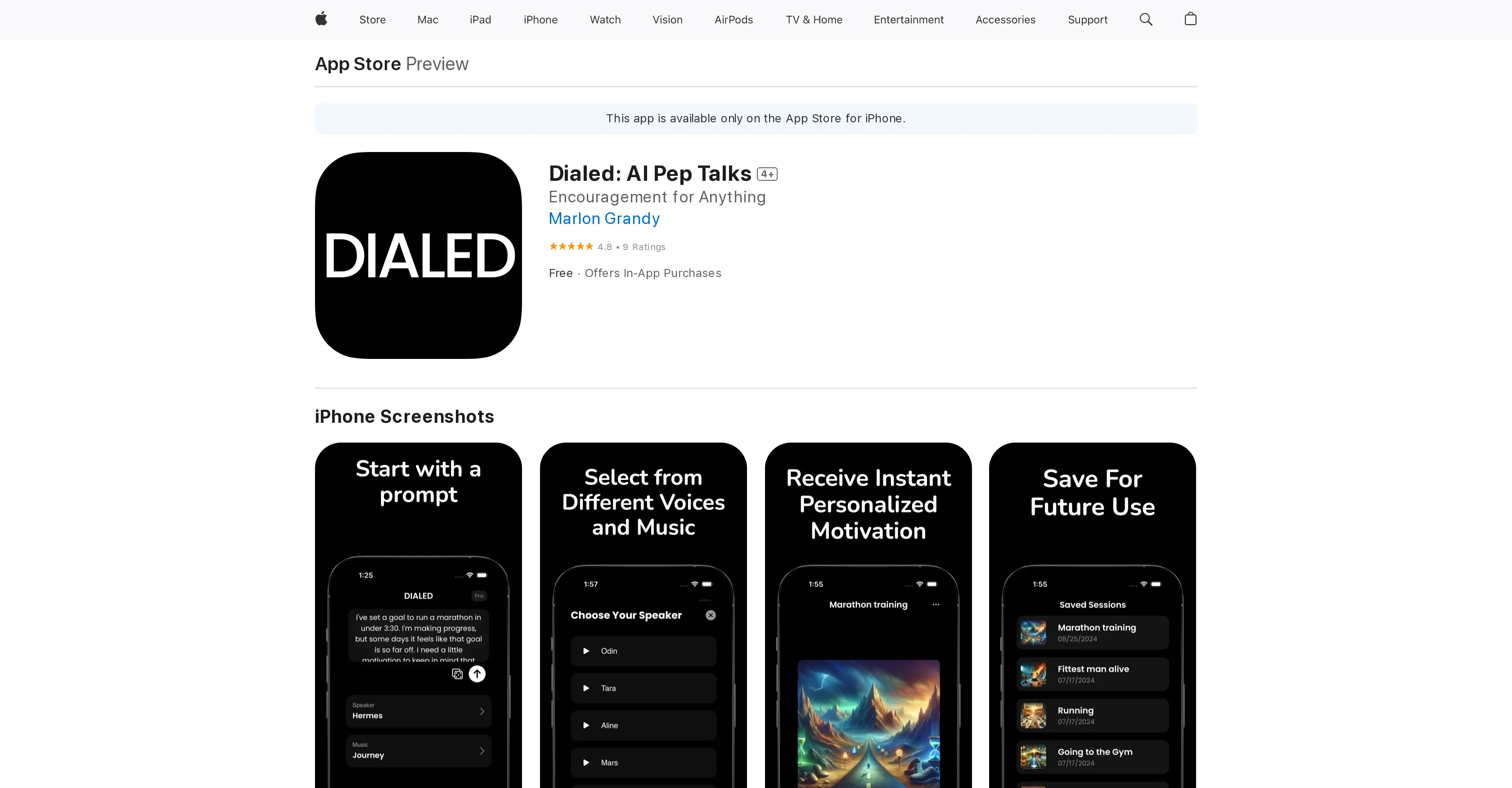 Dialed: AI Pep Talks screenshot