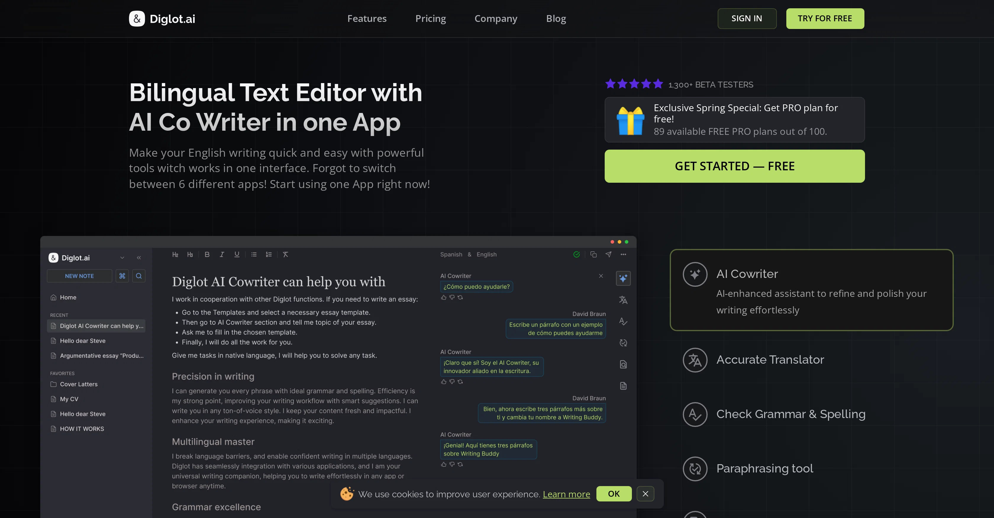 Diglot screenshot