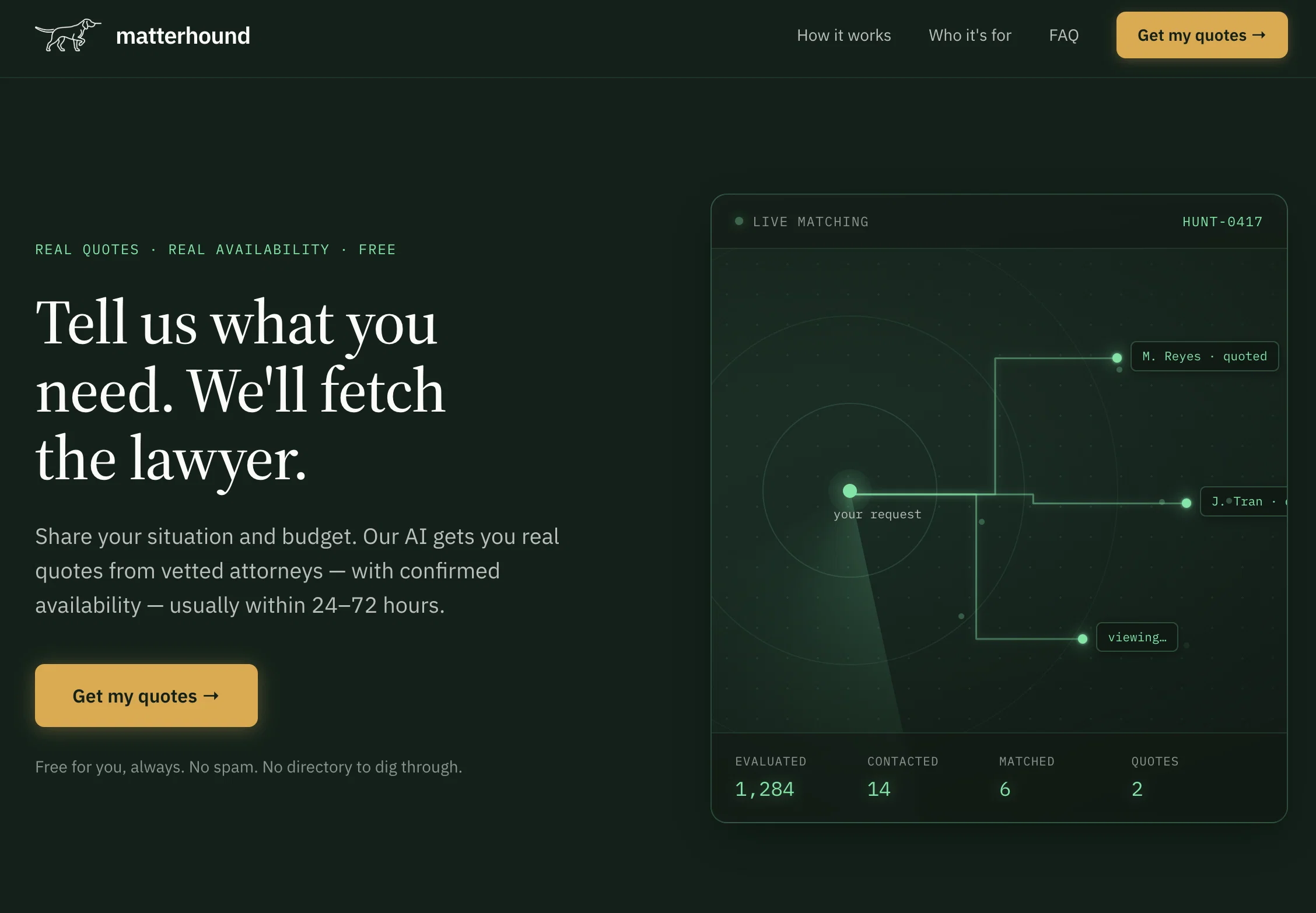 Matterhound — Get lawyer quotes freev5 screenshot
