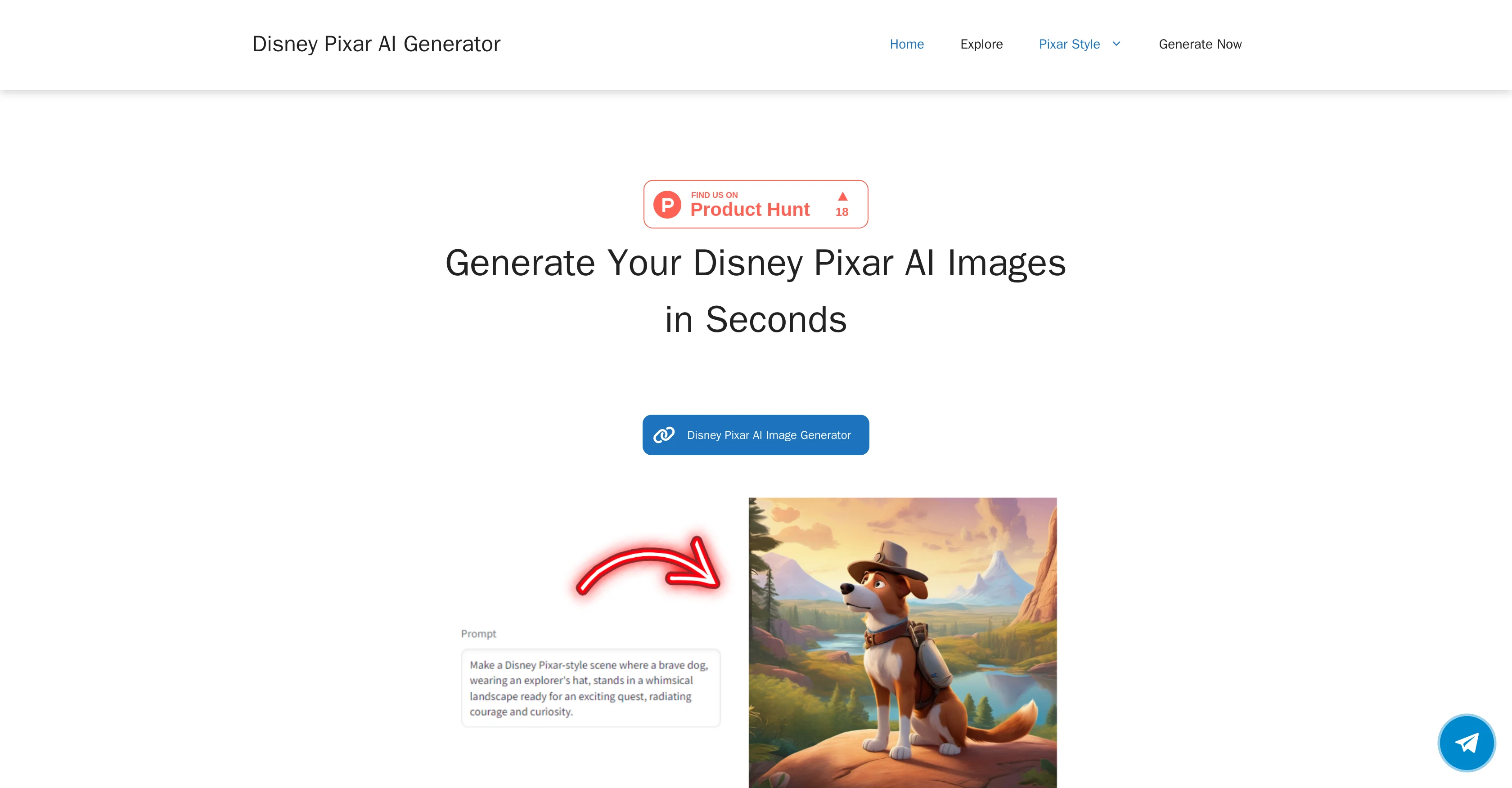 Disney Pixar AI Generator screenshot