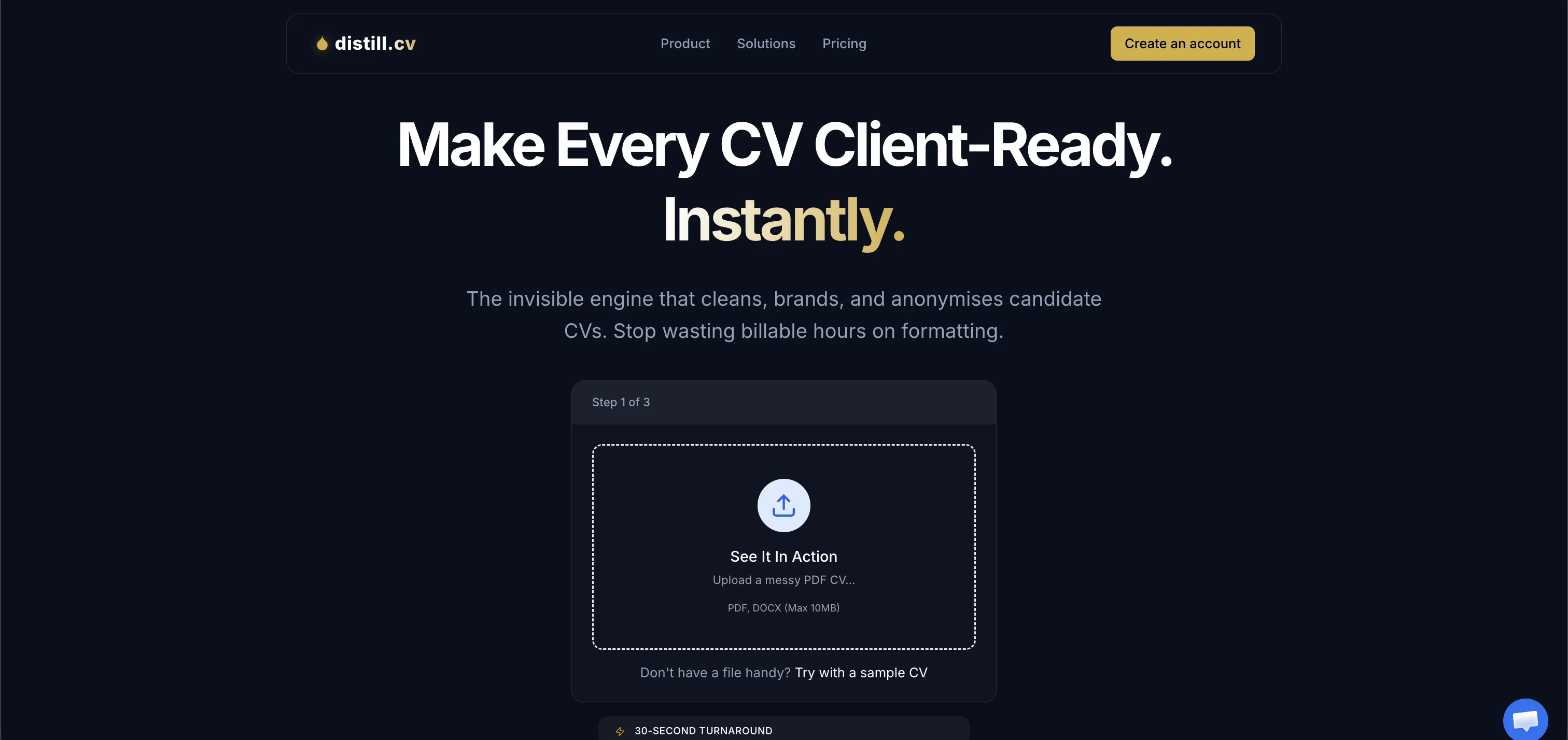 Distill.cv screenshot