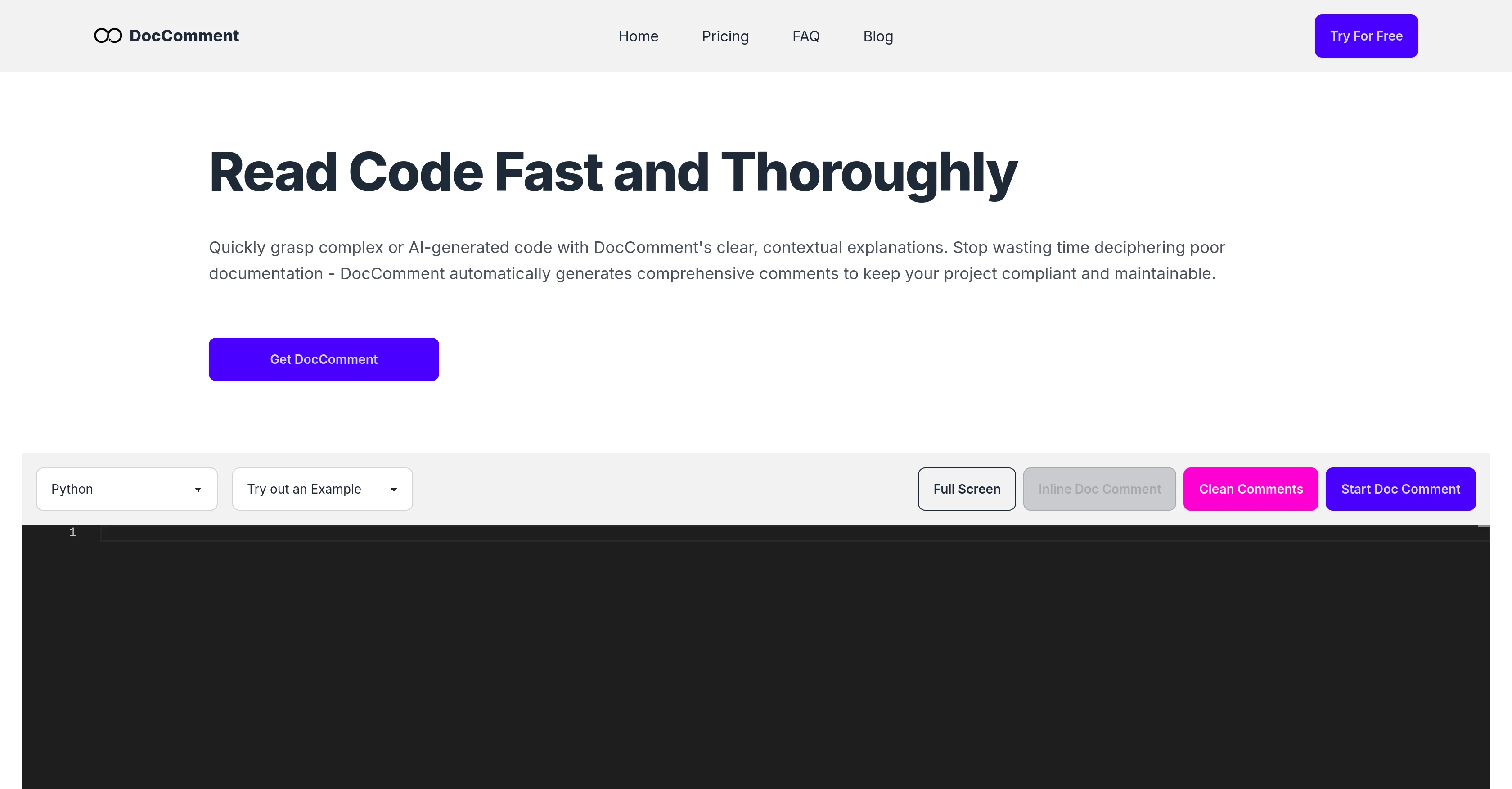 DocComment screenshot