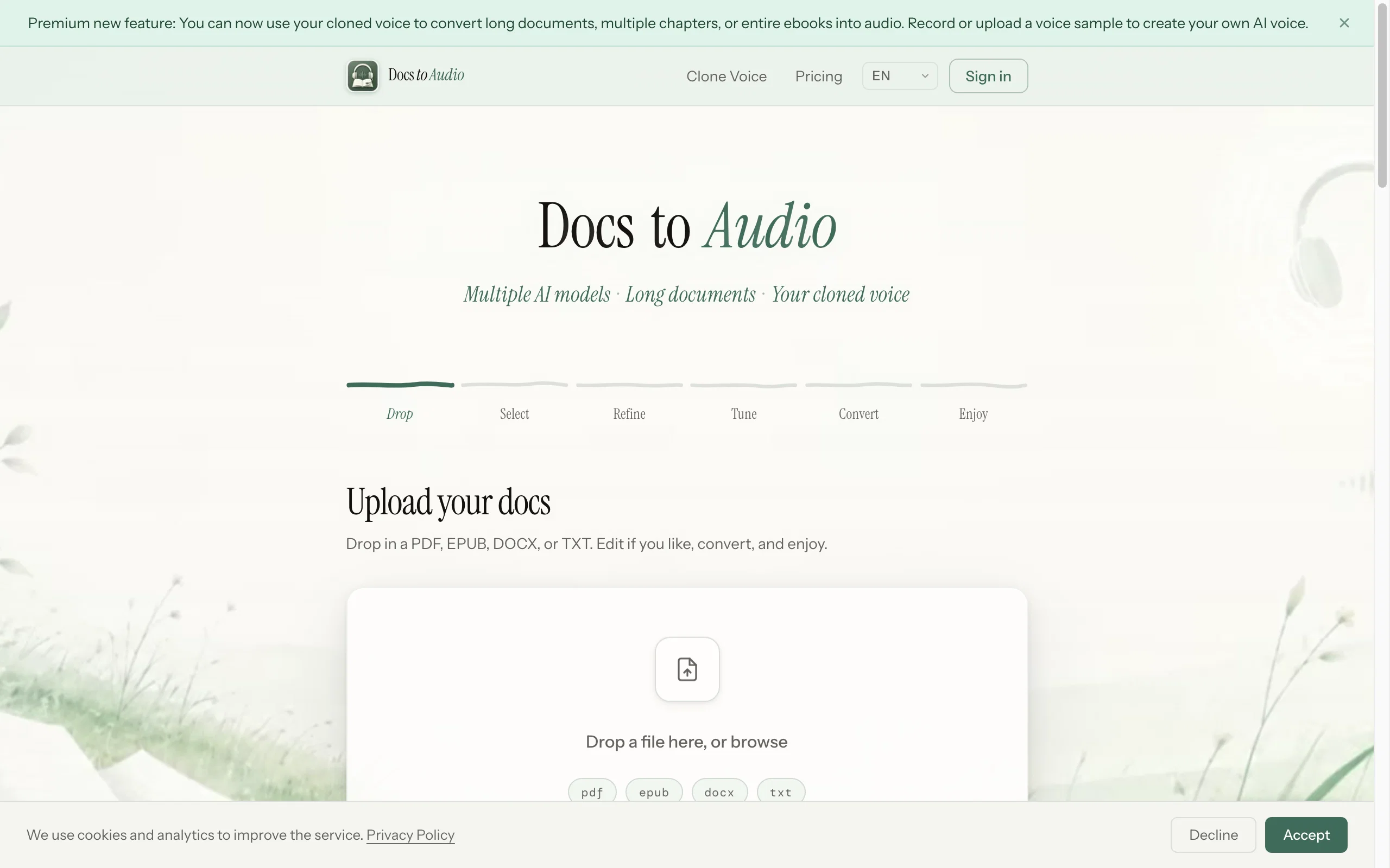 DocsToAudio screenshot