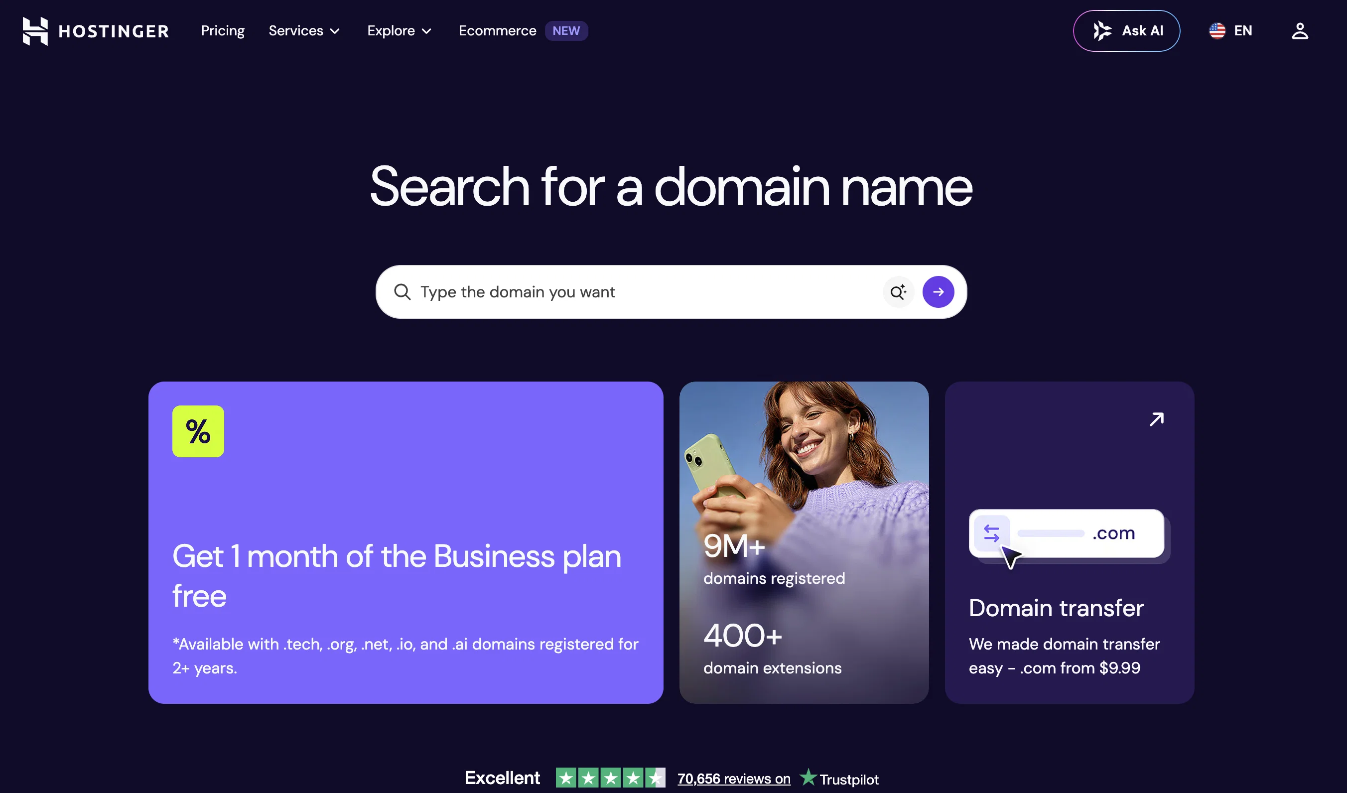 Domain Name Search | Hostingerv2.1.3 screenshot