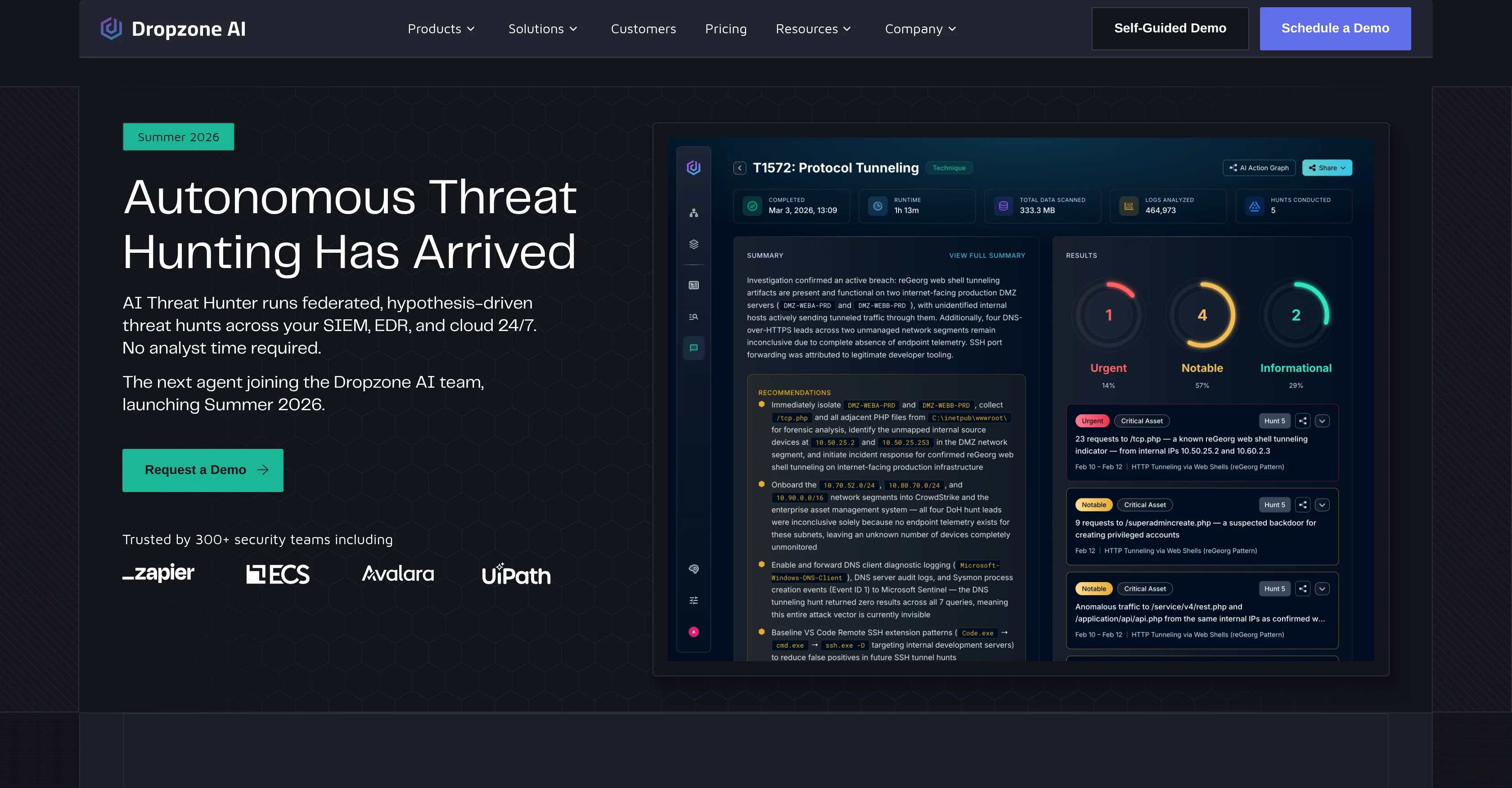 Dropzone Threat Hunter screenshot