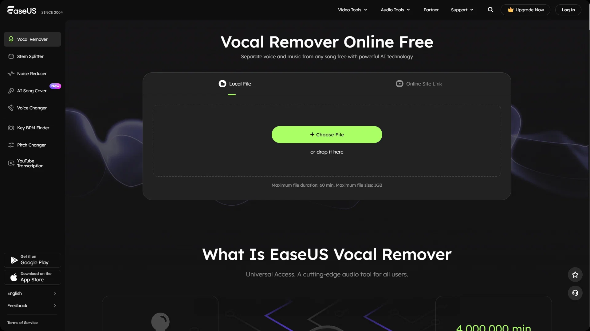 EaseUS Online Vocal Remover screenshot