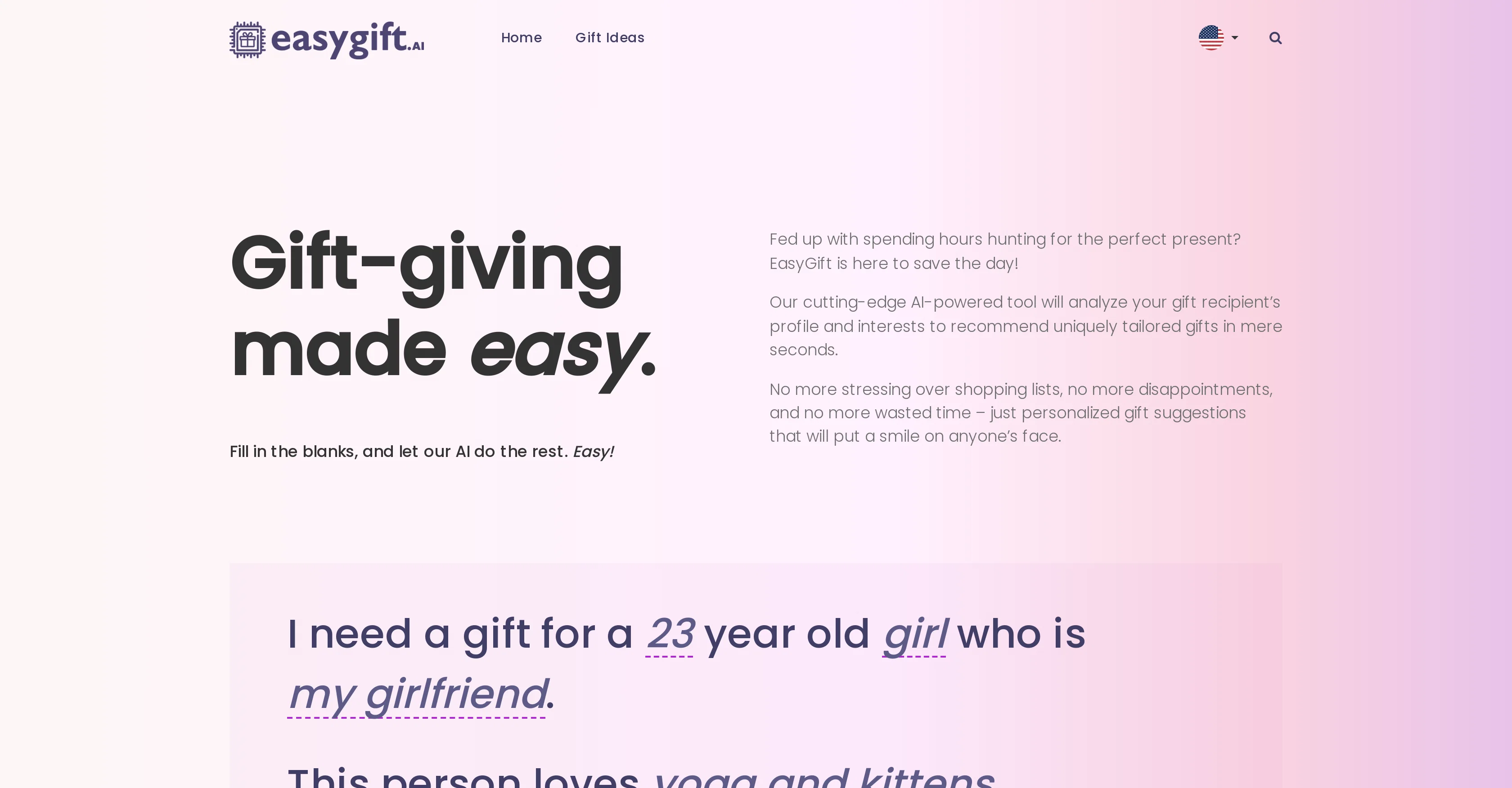 Easygift.ai screenshot