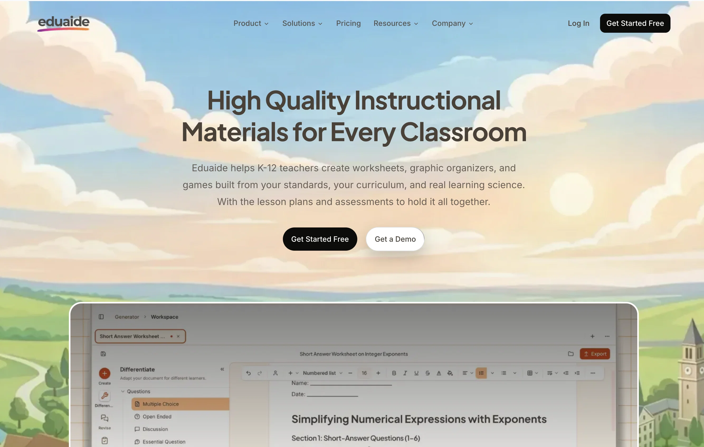 Eduaide screenshot
