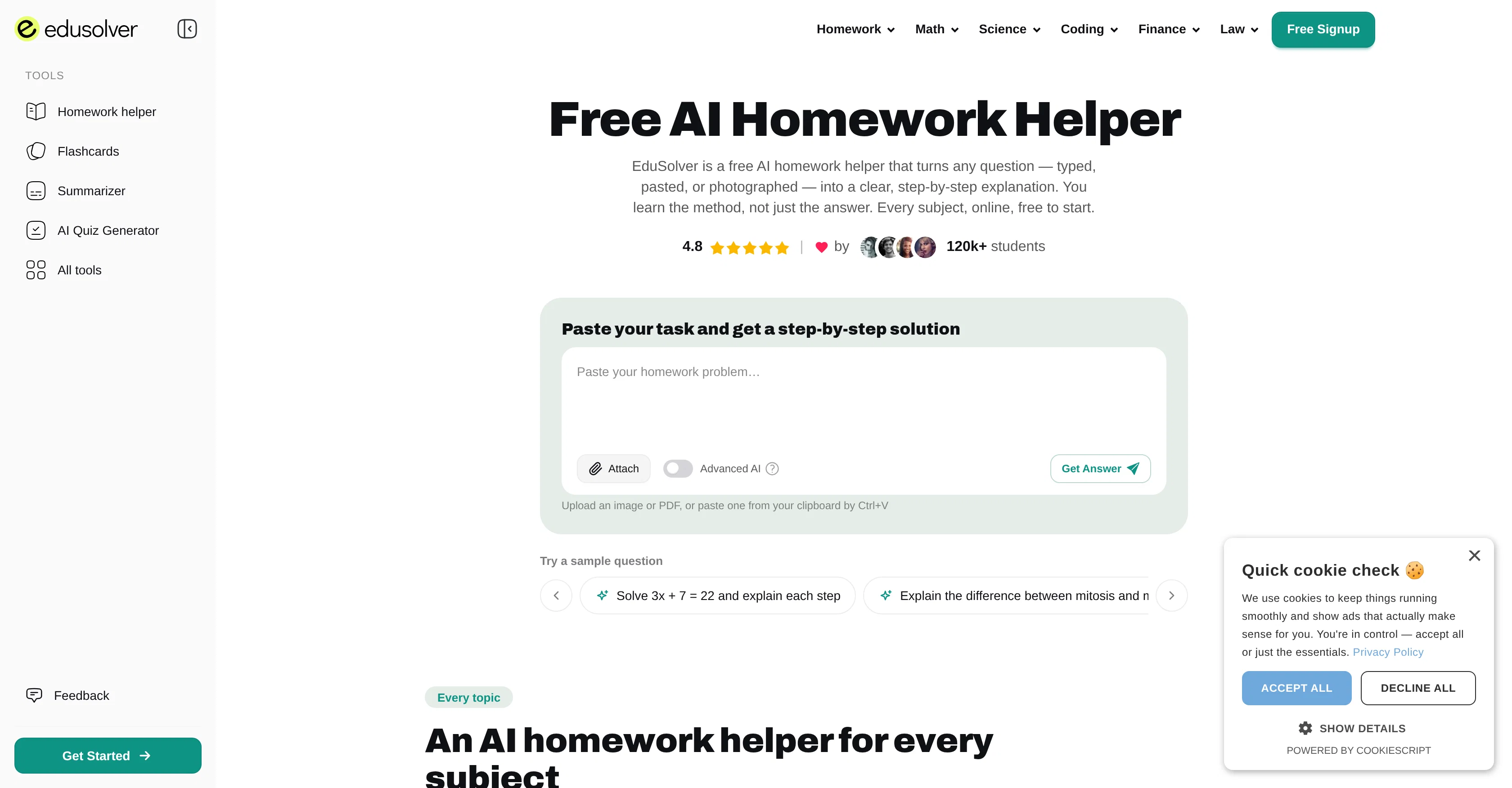 EduSolver screenshot