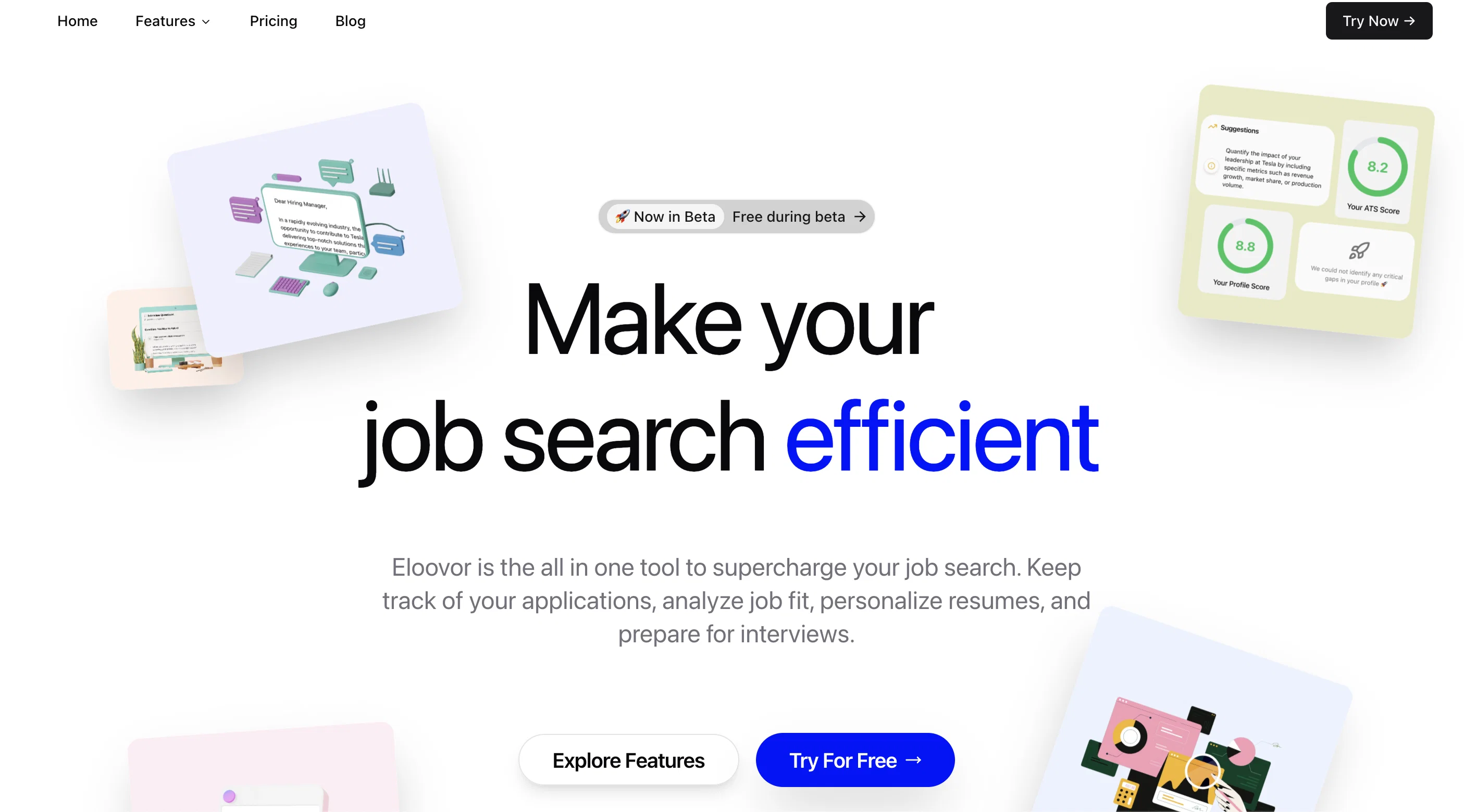 Eloovor – AI Job Search Workspace screenshot